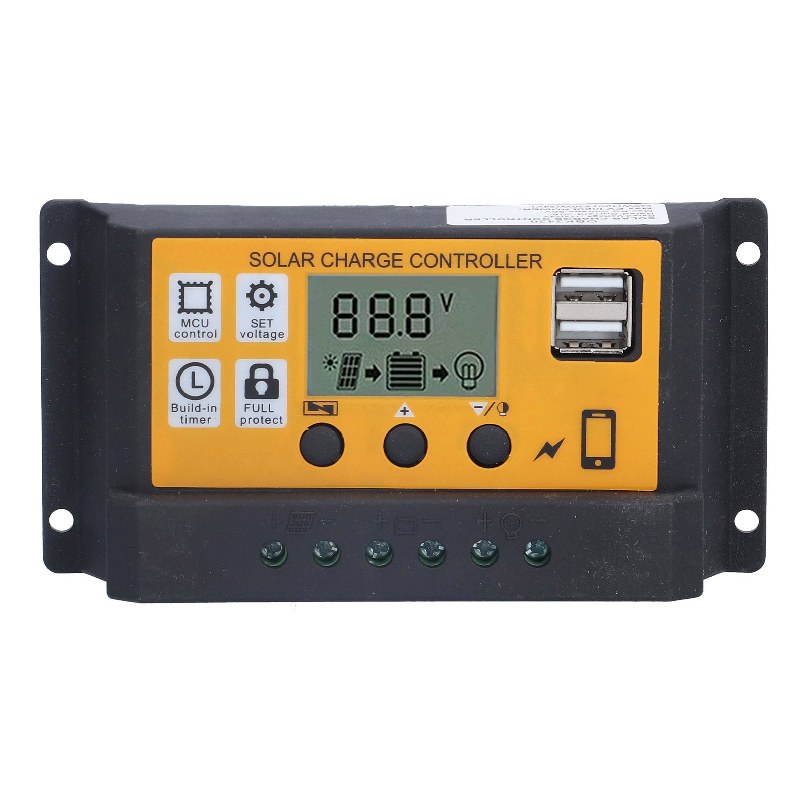 Intelligenter 12v/24v 10a Solarregler Mit Einstellbarer Photovoltaiksteuerung