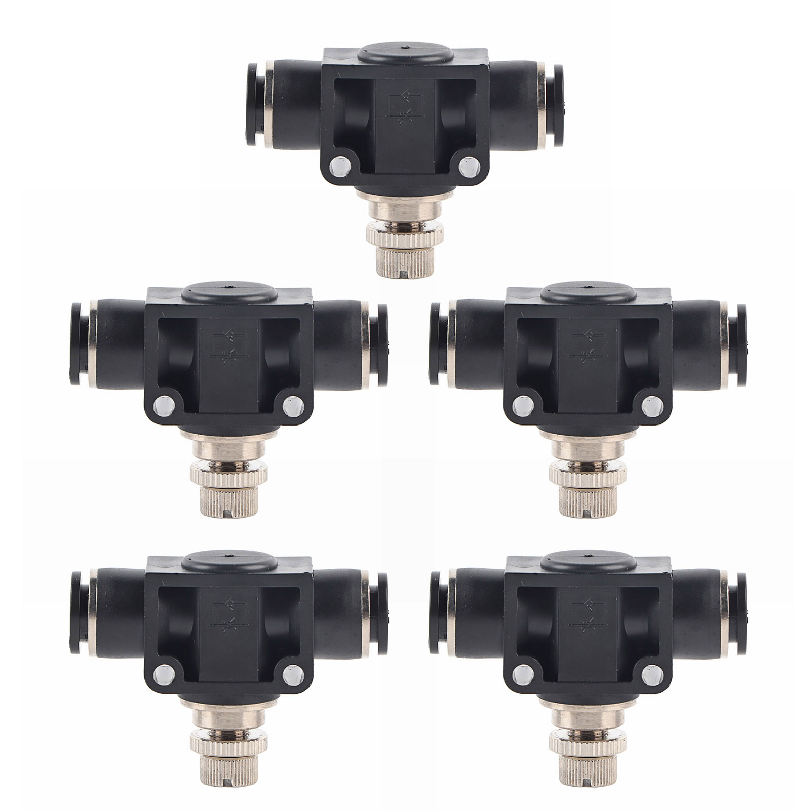 5-teiliges Set Druckfester Pvc-pneumatik-gasventil-anschlussstücke, 10 Mm