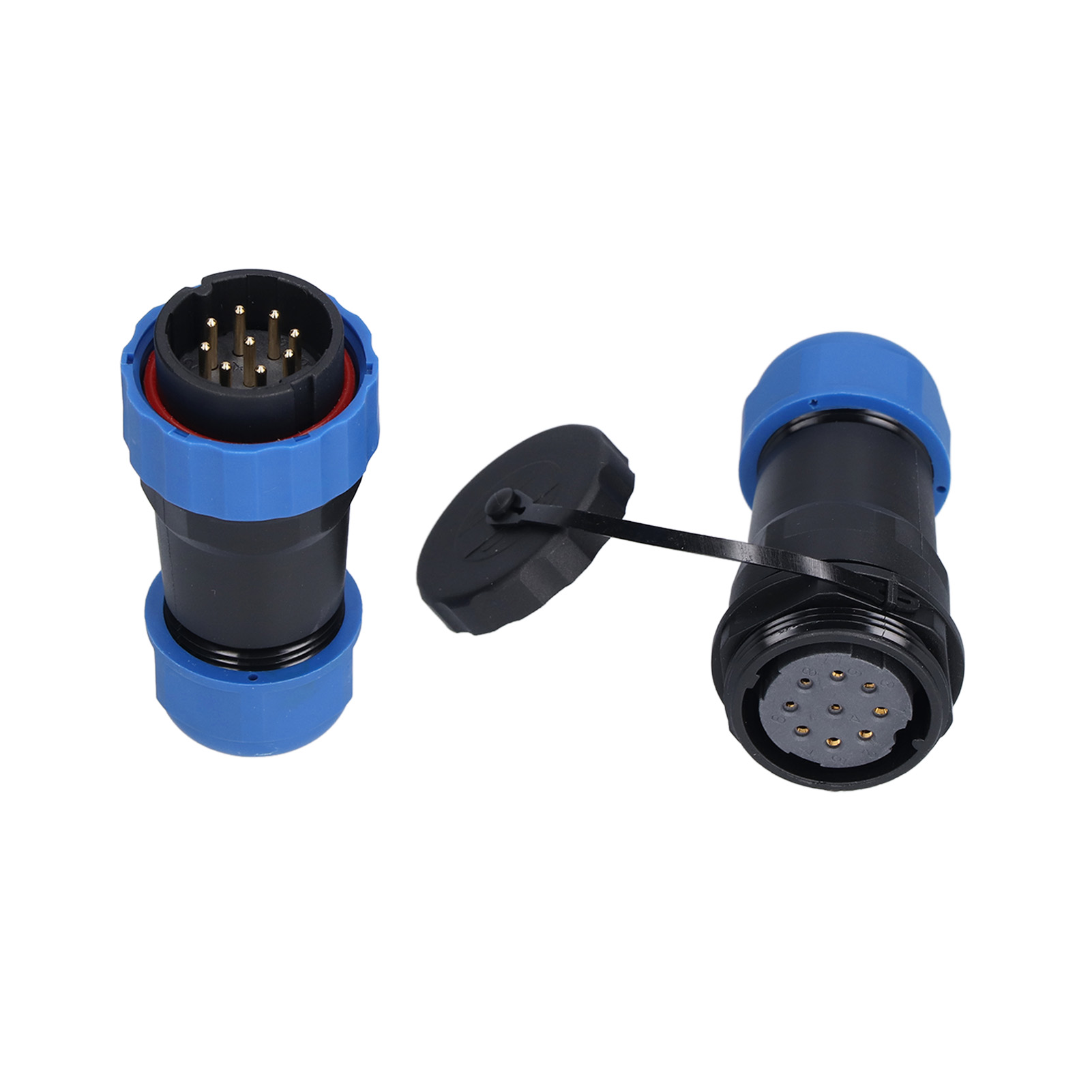 Sp28 9-poliger Wasserdichter Luftfahrtstecker, Ip68 Oxidationsbeständig, Pa66 Pa6