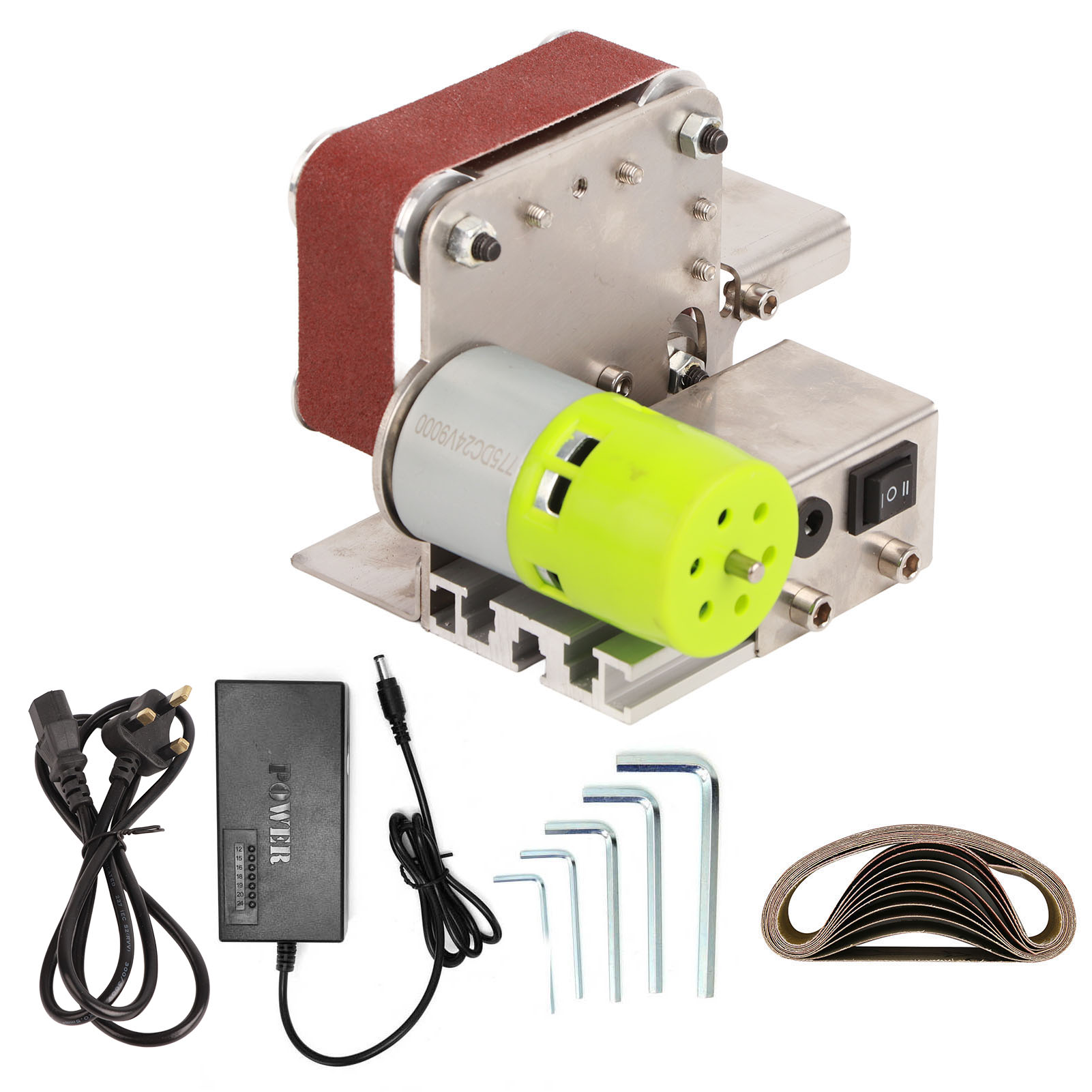 Mini-elektro-bandschleifer, Diy-zubehör, Tischschleifer 775 (100 W), Wechselstrom 110–240 V, Uk-stecker