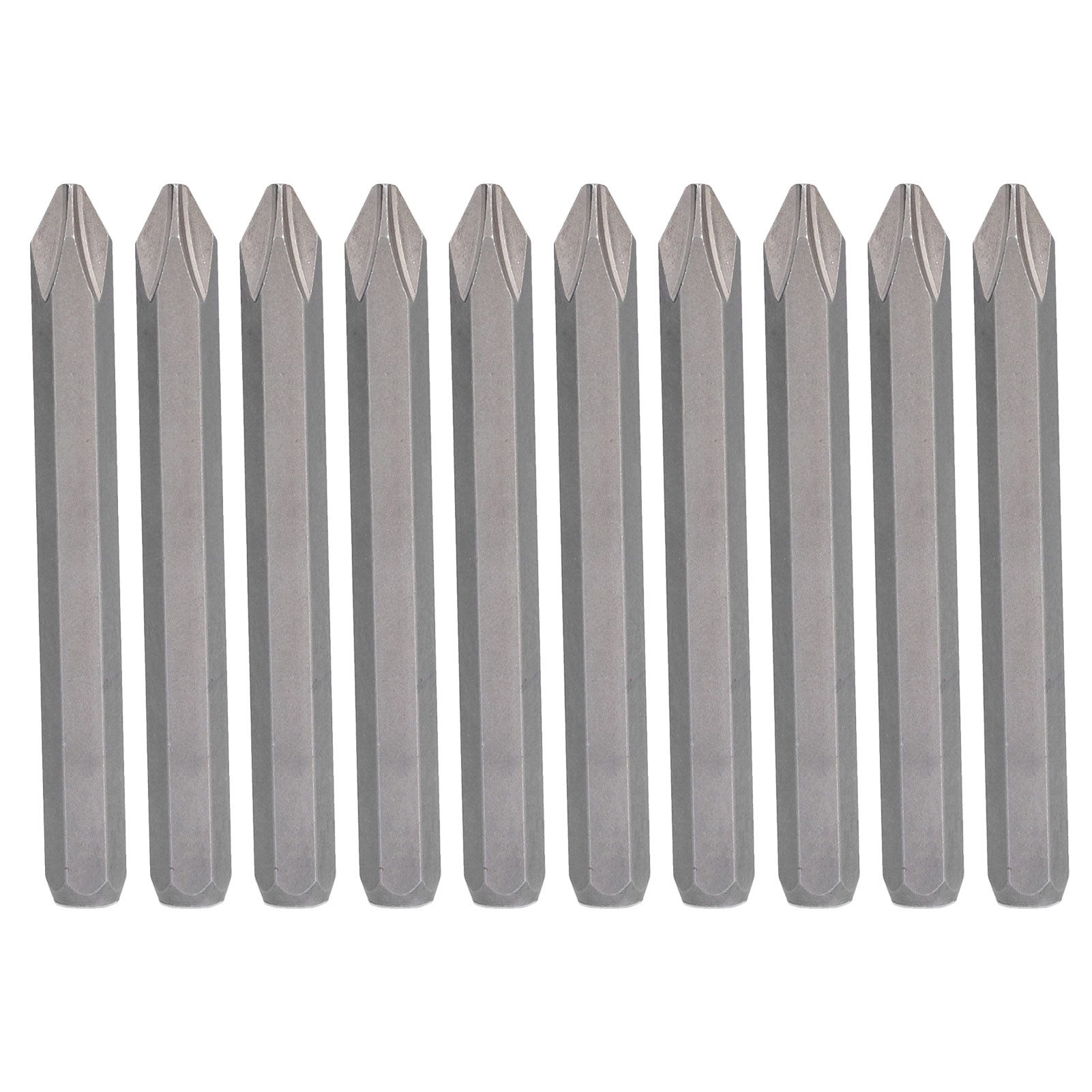 10 Magnetische Phillips-schraubendreherbits Aus S2-stahl, 5/16"-sechskantschaft, Industriebedarf