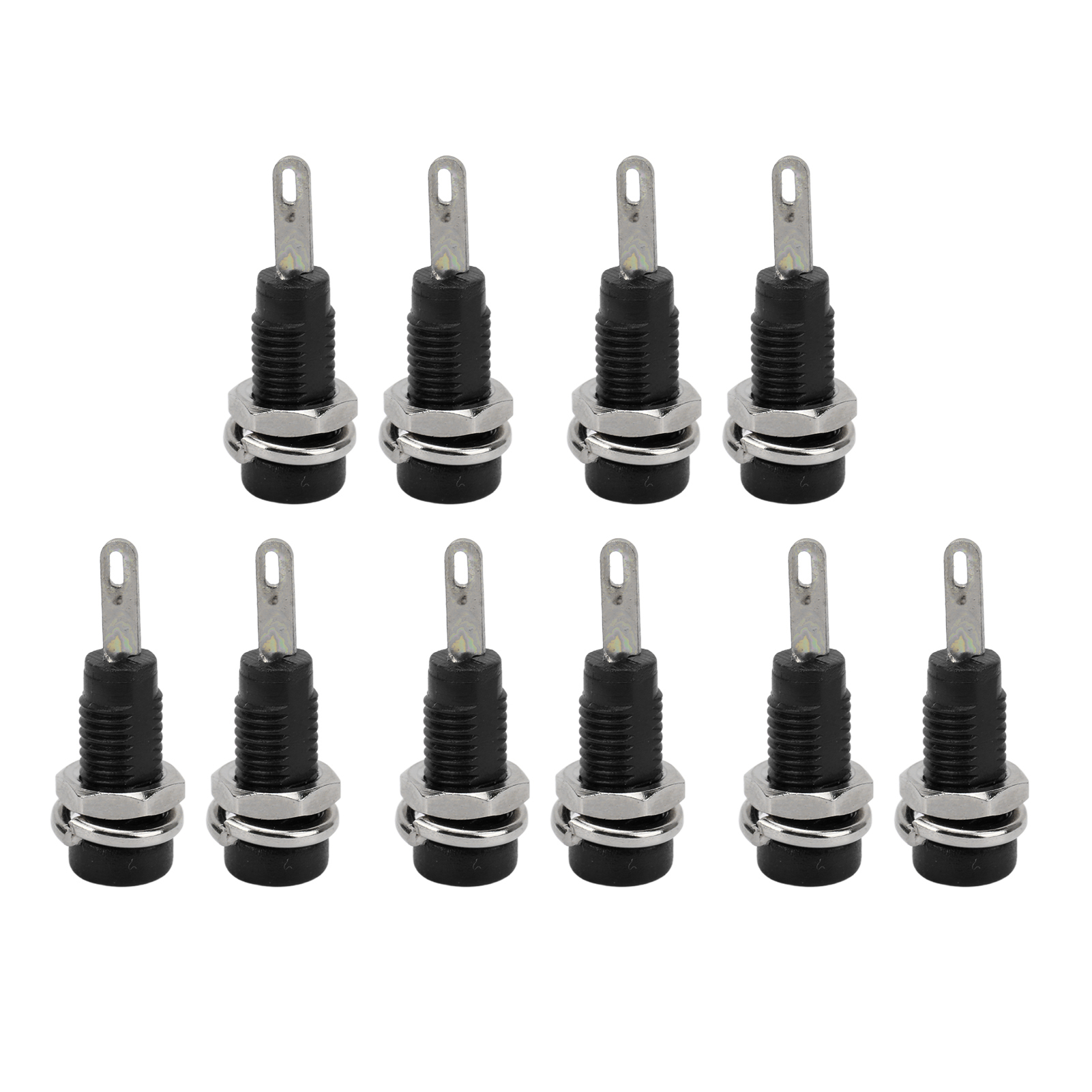 10 Stück J.40003 Bananenstecker 2 Mm Panelstecker Verlängerungsadapter Für Elektronische Instrumente Schwarz