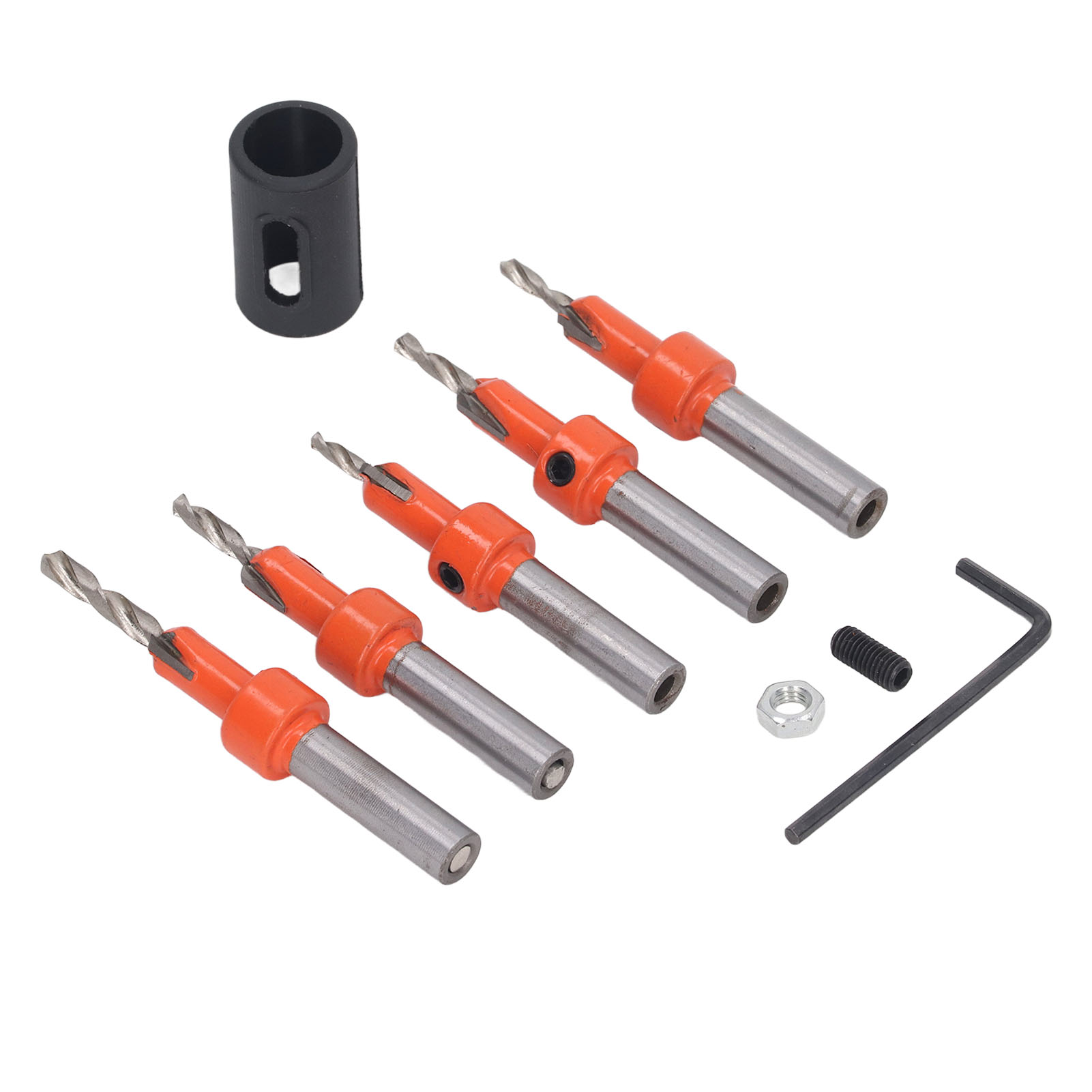 5-teiliges Set Senkbohrer Für Holz, Rundschaft-holzbohrer Mit Innensechskantschlüssel Und Anschlag
