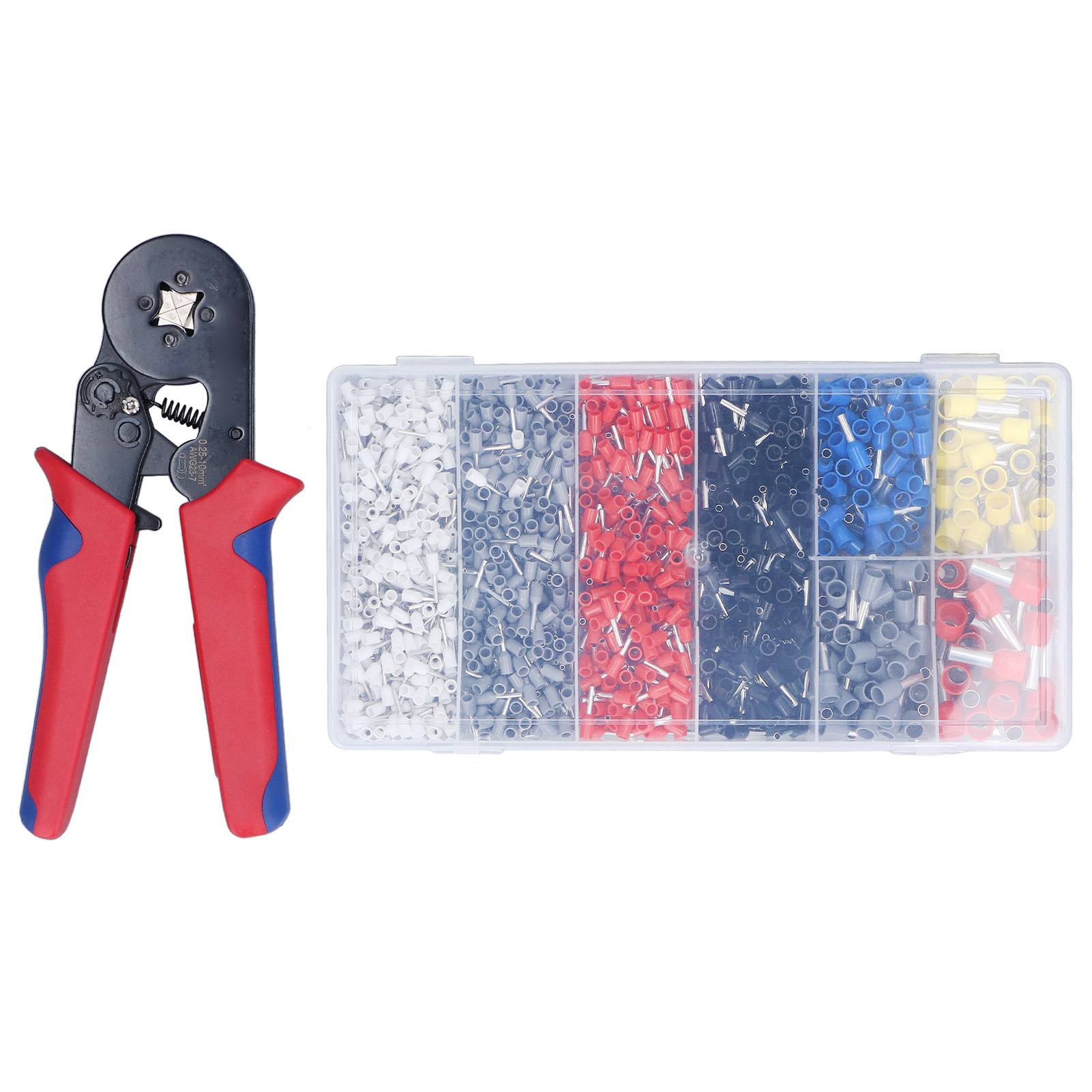 1800-teiliges Crimp-set Mit Awg 23-7 Crimpzange Und Aderendhülsen, Komplettes Tragbares Werkzeug Für Elektrische Verbindungen.