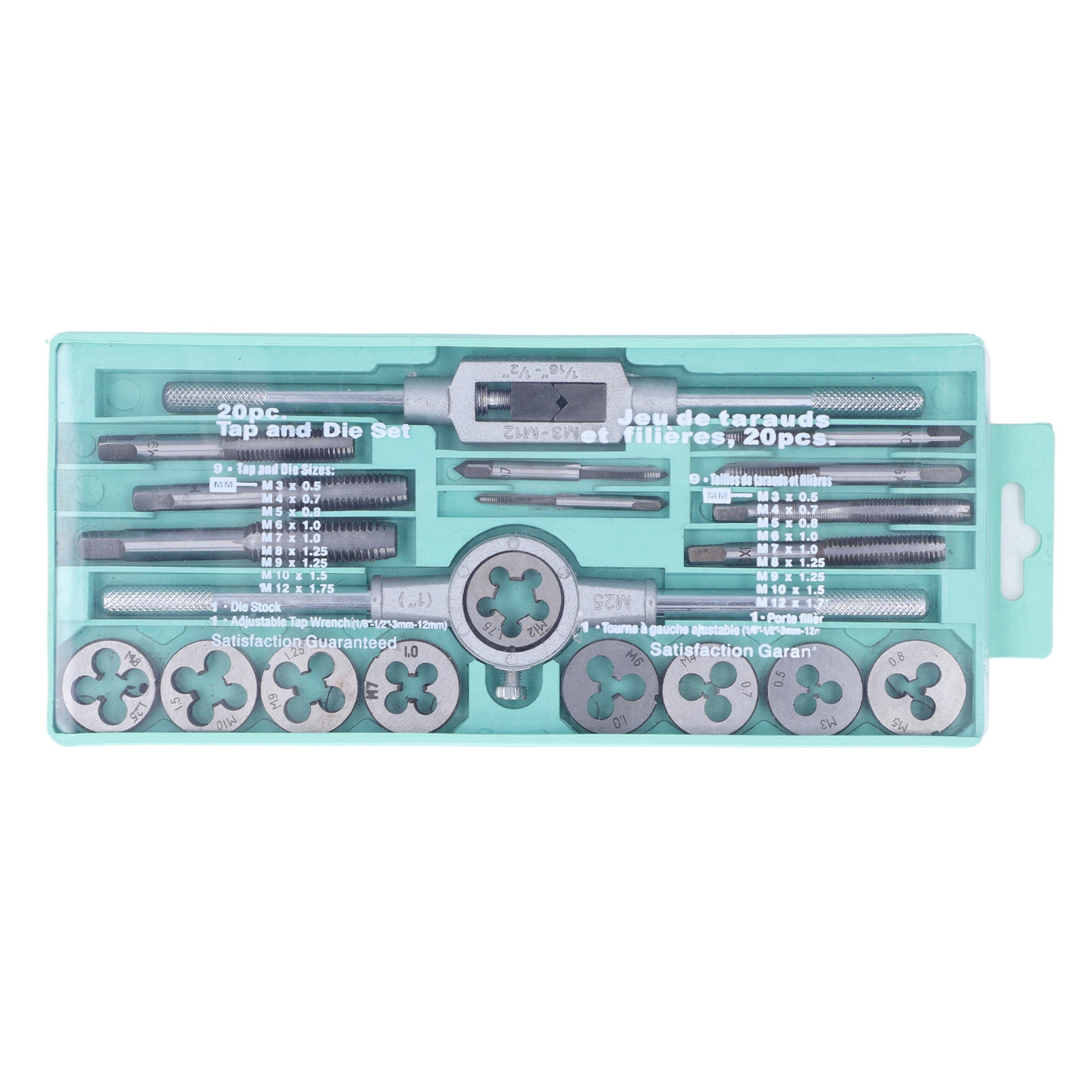 20-teiliges Gewindeschneid-set, Stahl, Heimwerker-autoreparaturwerkzeug, Aluminium, Gusseisen