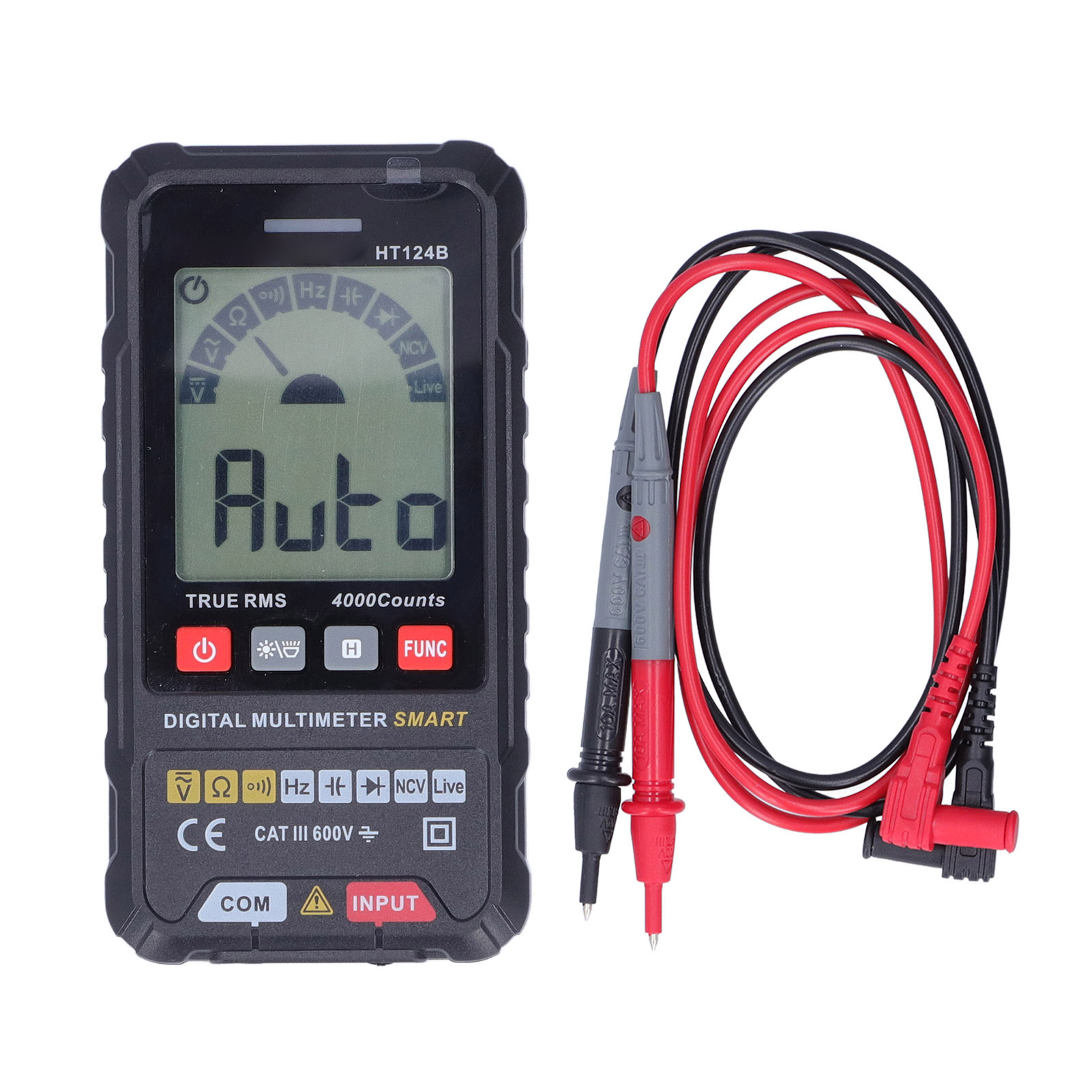 Ht124b Hochpräzises, Tragbares Digitales True-rms-multimeter Für Spannung, Widerstand Und Kapazität
