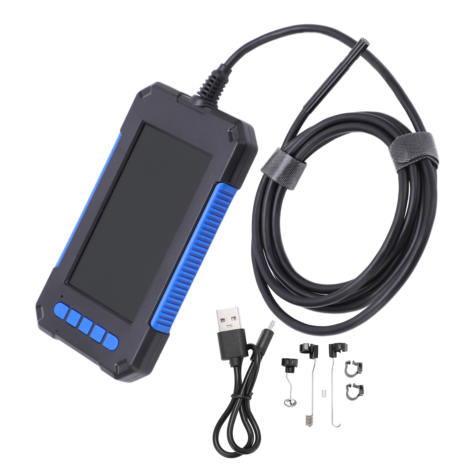 Industrie-endoskop Hd P40 (5,5 Mm) Mit Wasserdichtem 4,3-zoll-bildschirm Für Elektro- Und Sanitärinspektionen, 2 M, Blau