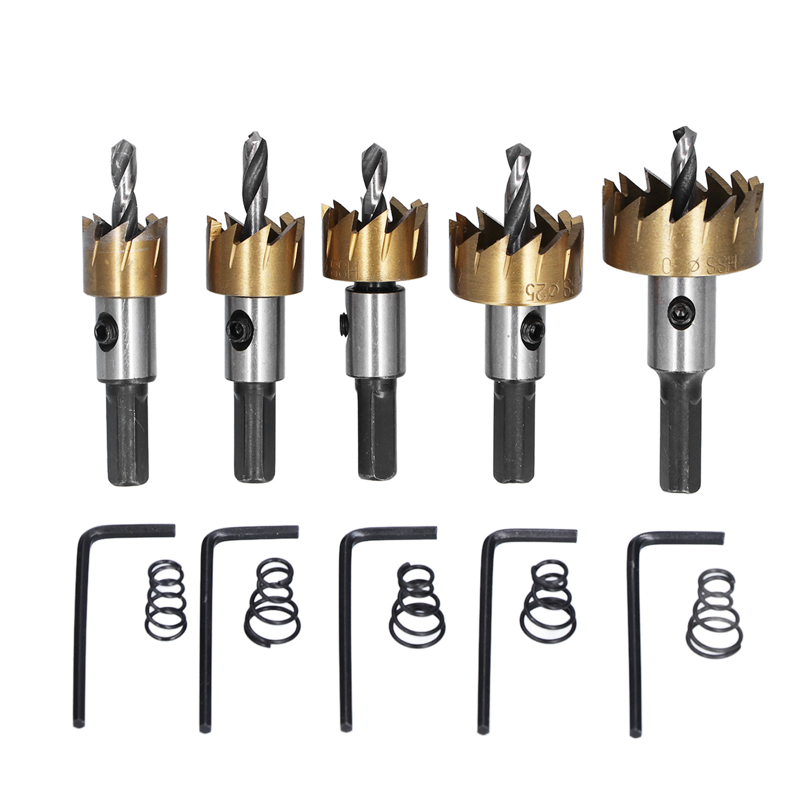 Set Mit 5 Lochsägen Aus Kohlenstoffstahl Zum Bohren Von Holz, Durchmesser 16-30 Mm