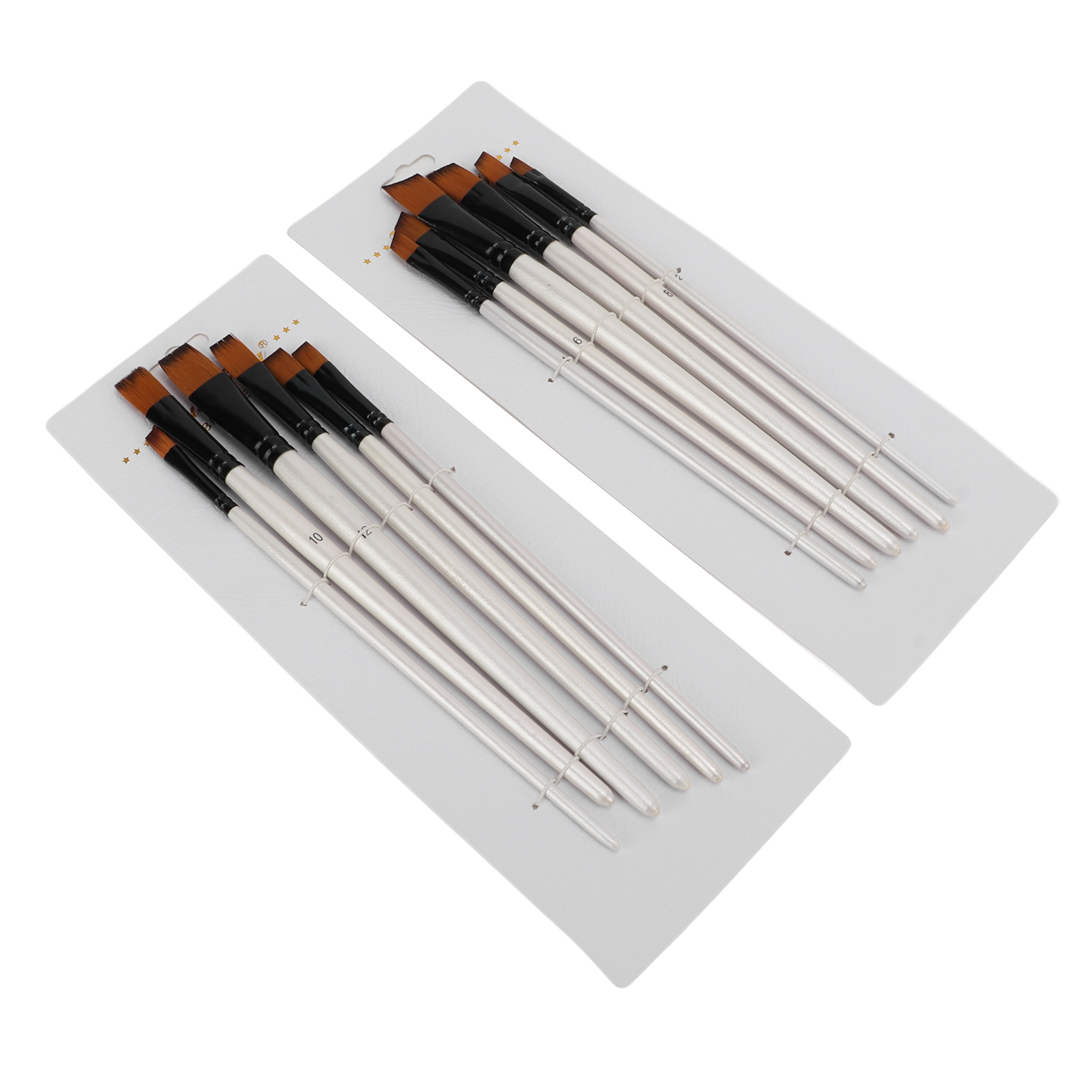 Set Mit 12 Zweifarbigen Pinseln, Perlmuttweiße Griffe – Für Aquarell-, Öl- Und Acrylfarben – Geschenkidee Für Künstler