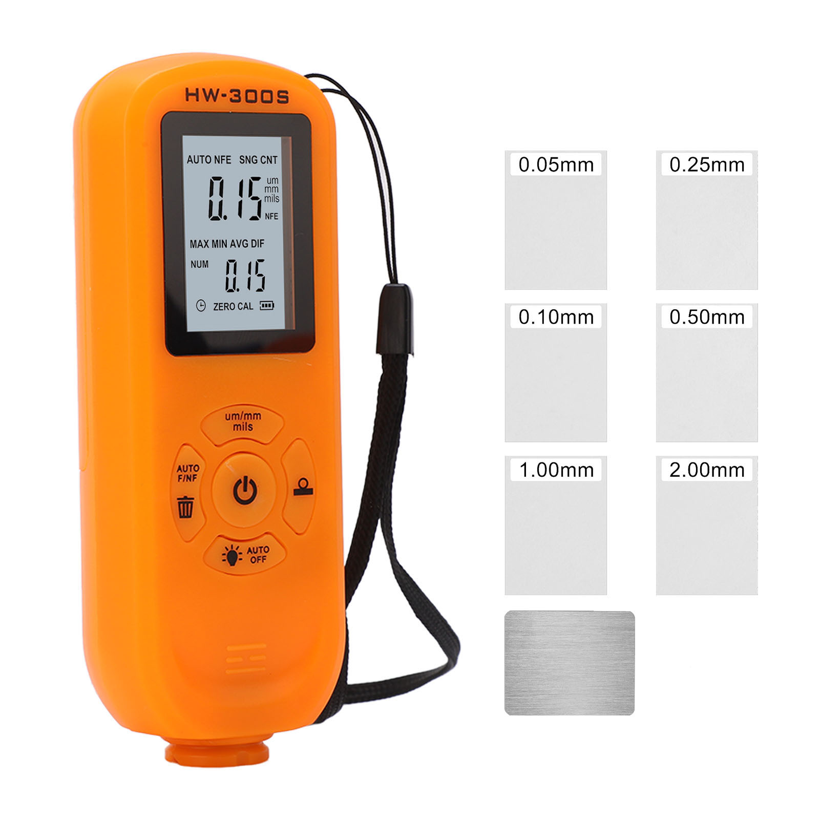 Digitales Lackdickenmessgerät Mit 3-stufiger Anzeige, Für Beschichtungen Und Maschinen, Orange Farbe.