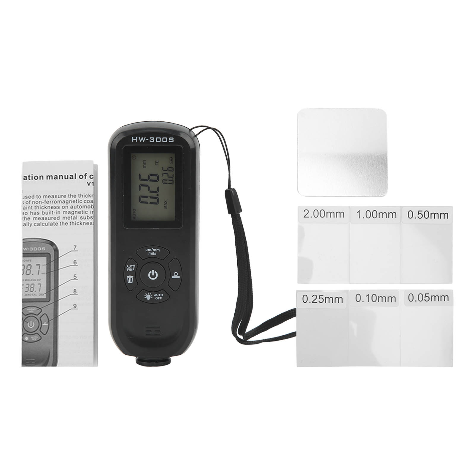 3-in-1-schichtdickenmessgerät Für Lacke – Messung In Μm, Mm, Mils – Schwarzes, Industrielles Vertikaldisplay