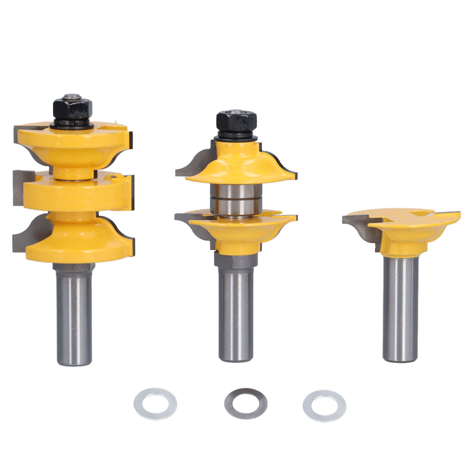 3-teiliges Nutfräser-set Für Türrahmen, Zapfenfräser-set Für Die Holzbearbeitung, 1/2-zoll-fräser