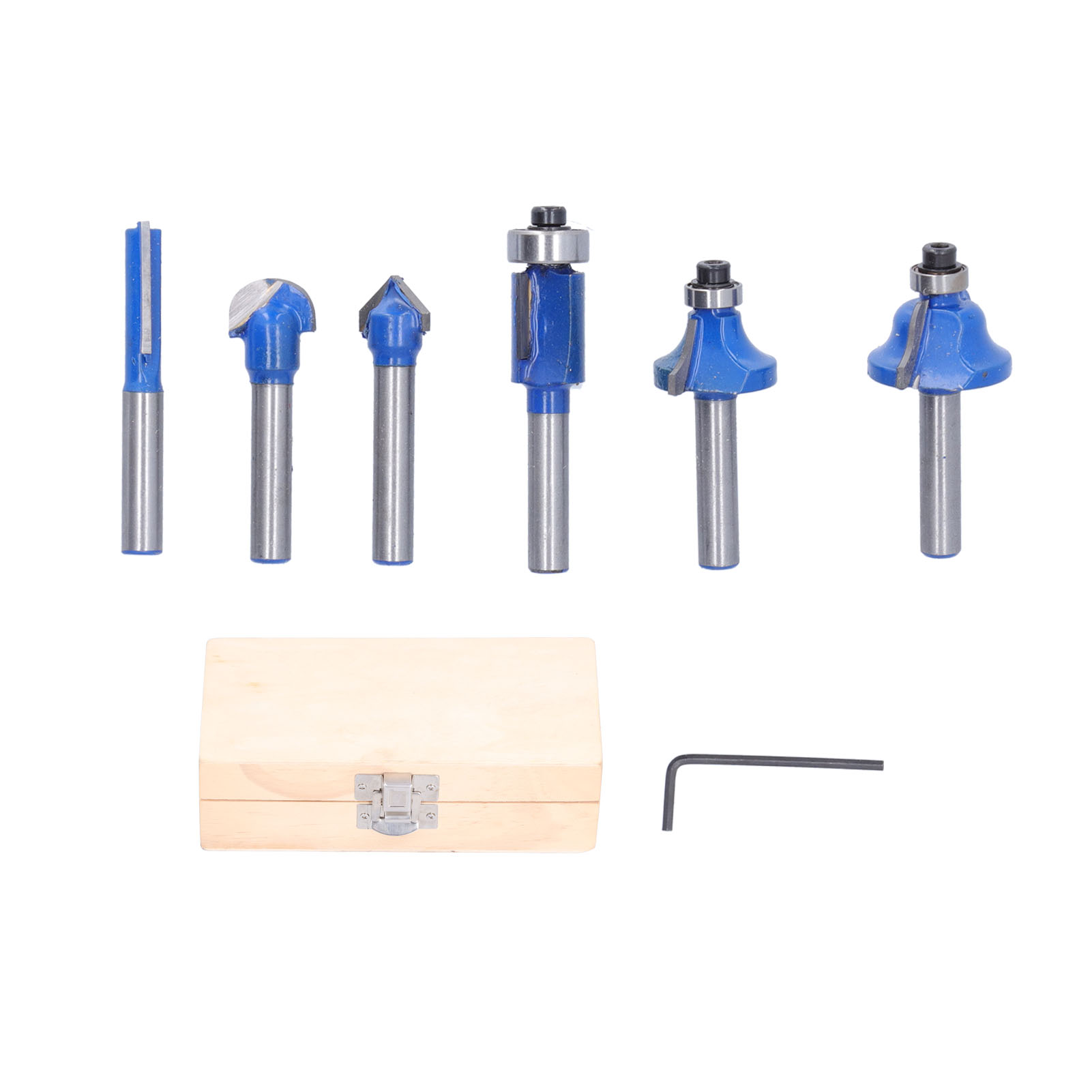 Set Mit 6 Holzfräsern, 6,35 Mm, Stabile, Hitzebeständige Legierung, Langlebig Für Oberfräsen