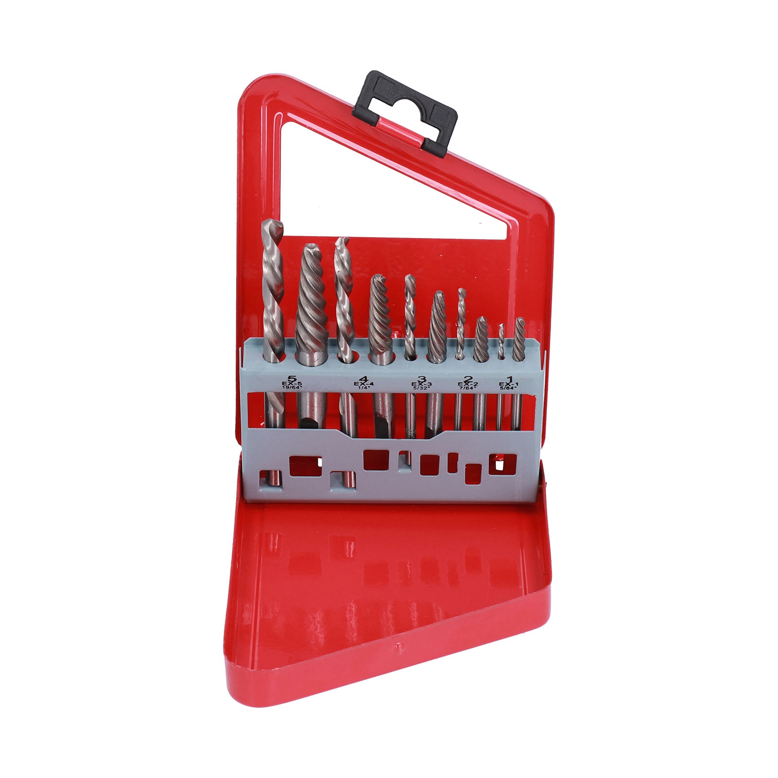 Schraubenausdreher-bohrer-set Aus Kobalt, Britisches System Zum Entfernen Von Schrauben Und Bolzen, Roter Metallkoffer