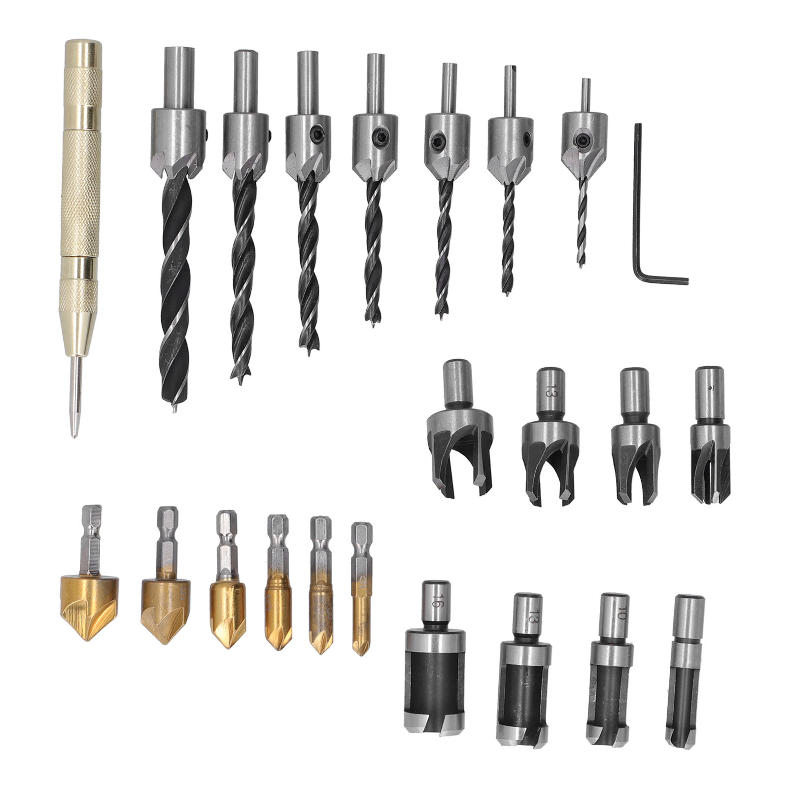 23-teiliges Hss-anfasbohrer-set Für Holz- Und Metallbearbeitung