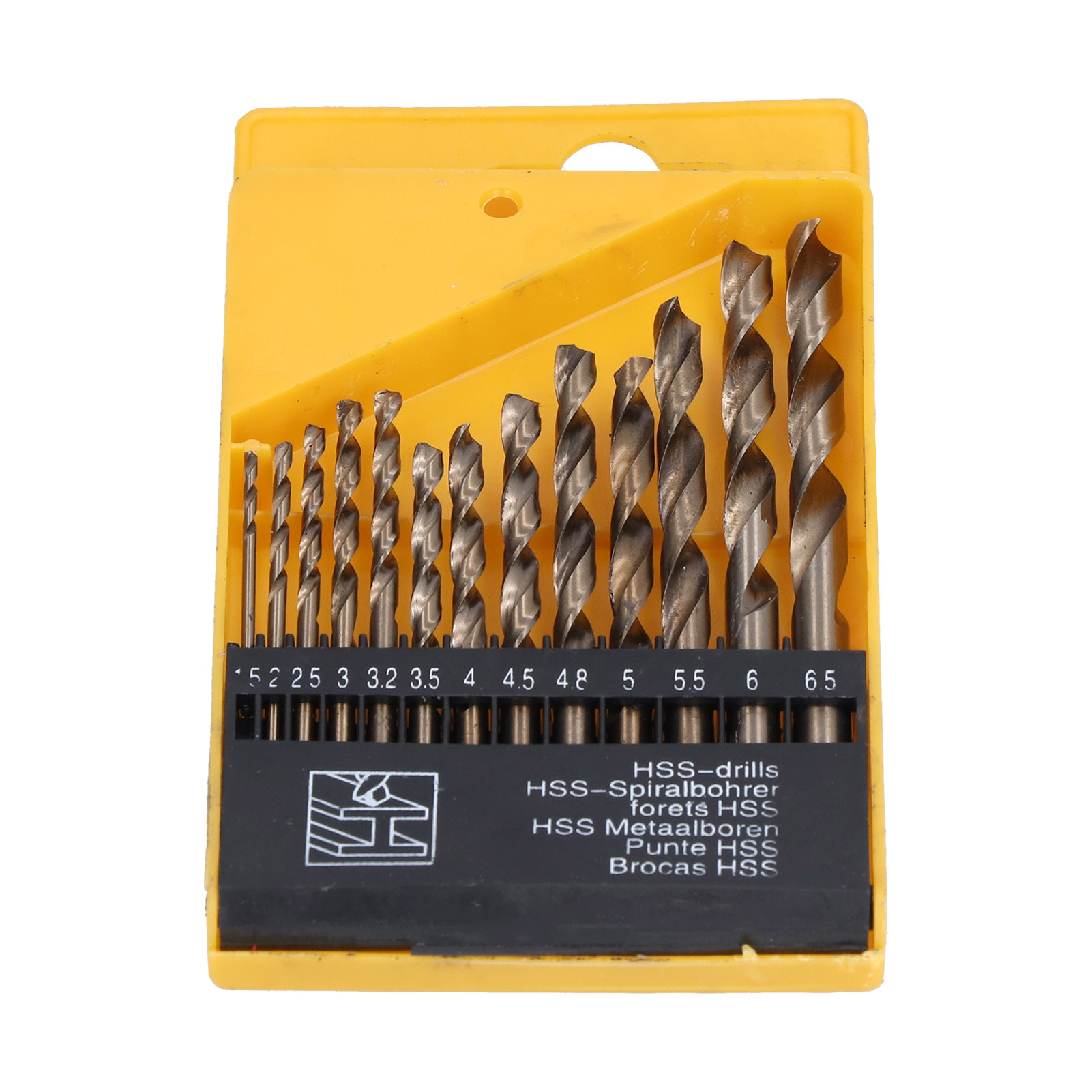 13-teiliges Set Hitzebeständiger Hss-kobalt-spiralbohrer, Gerader Schaft 1,5–6,5 Mm, Mit Aufbewahrungsbox