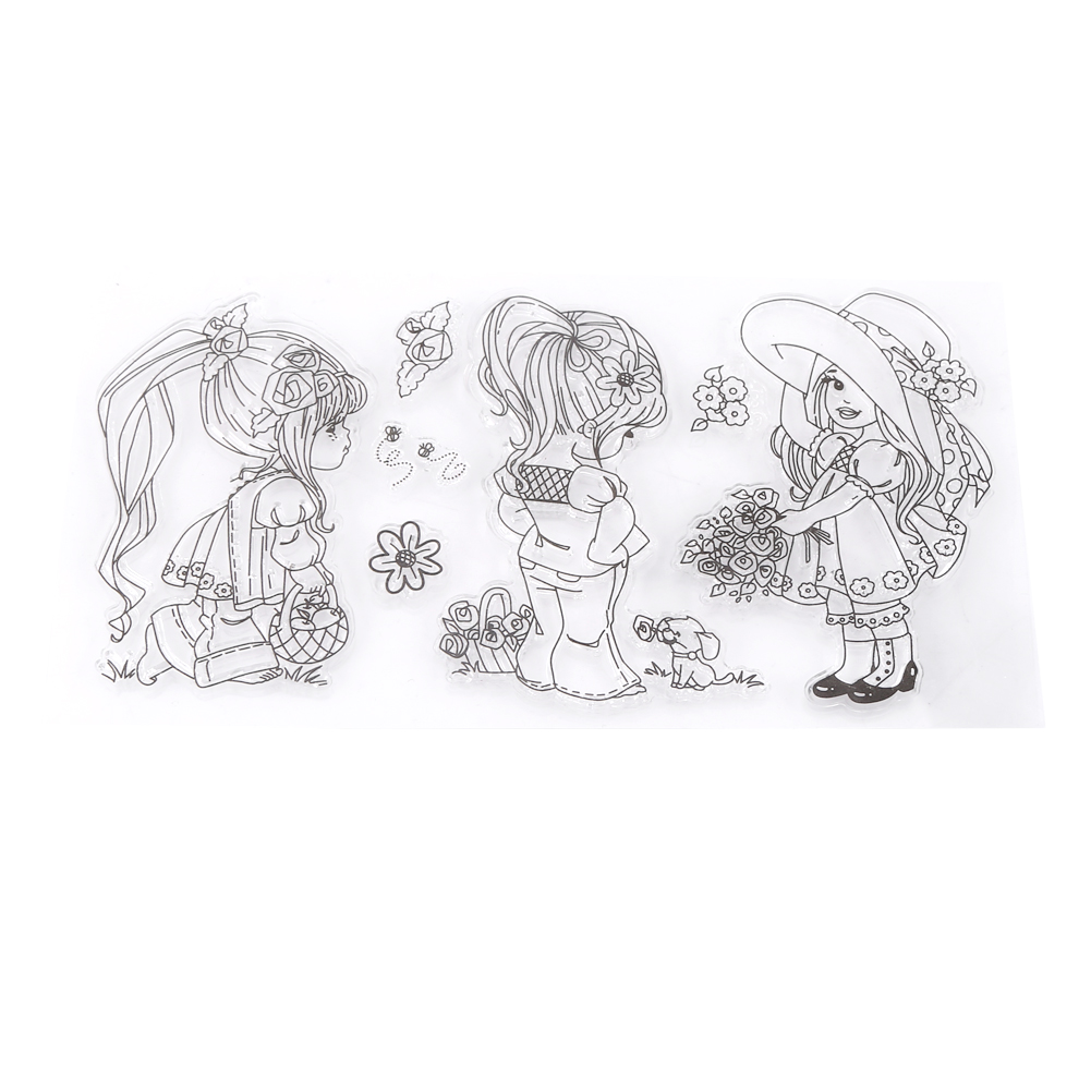 Transparente Silikonstempel Für Scrapbooking – Cartoon-mädchen