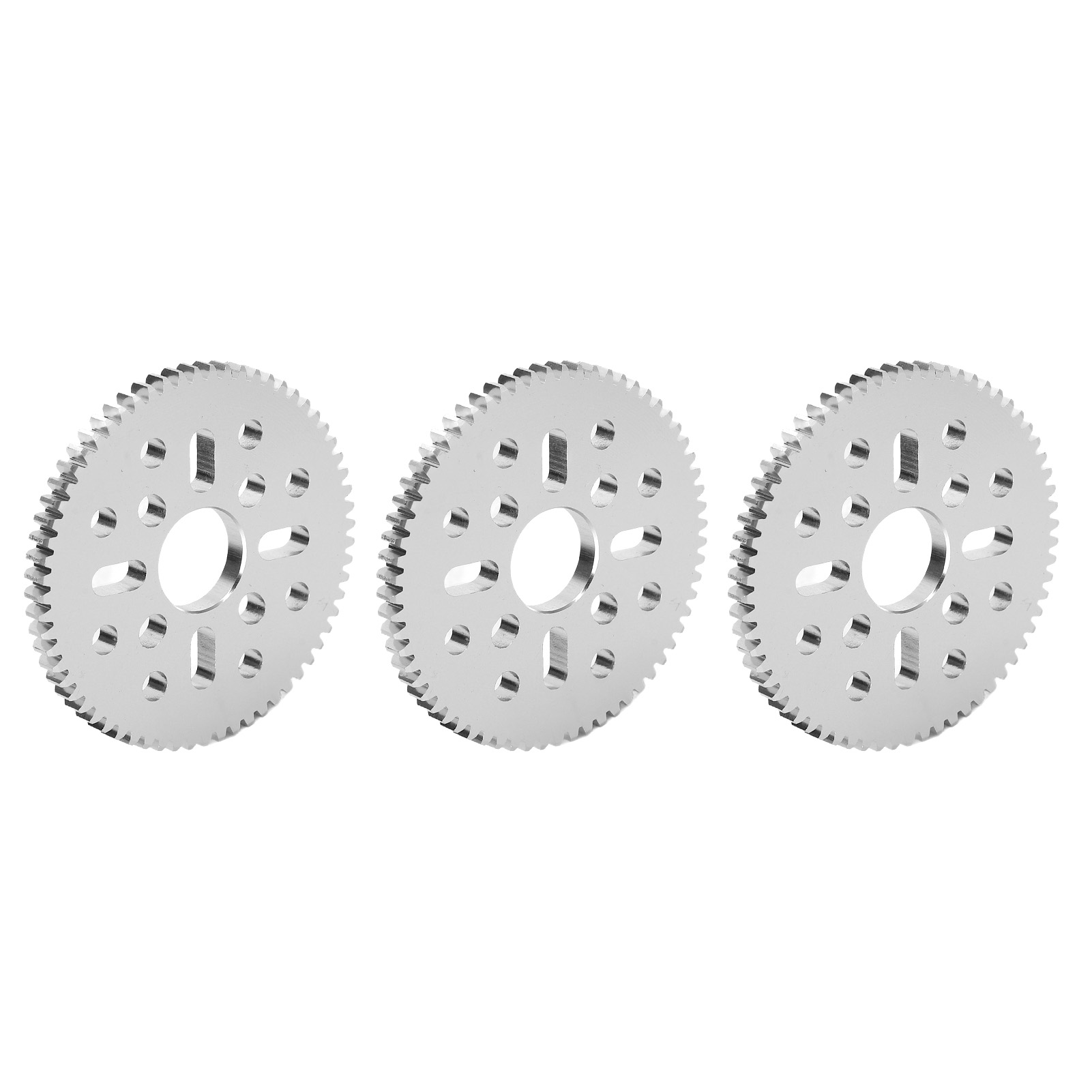 3-teiliges Stirnrad Mit Geraden Zähnen, 4 Langlöcher, 12 Rundlöcher, Modul 0,8, Bohrung 14 Mm, Dicke 4 Mm