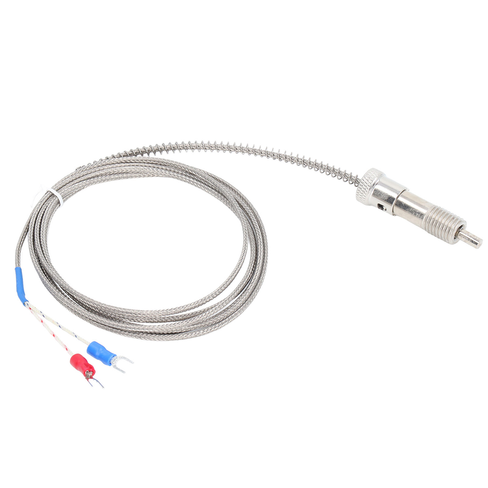 Temperaturfühler Typ K Mit Thermoelement (0–400 °c) Mit Druckfederfühler Und M12-gewinde, 2 M Kabel