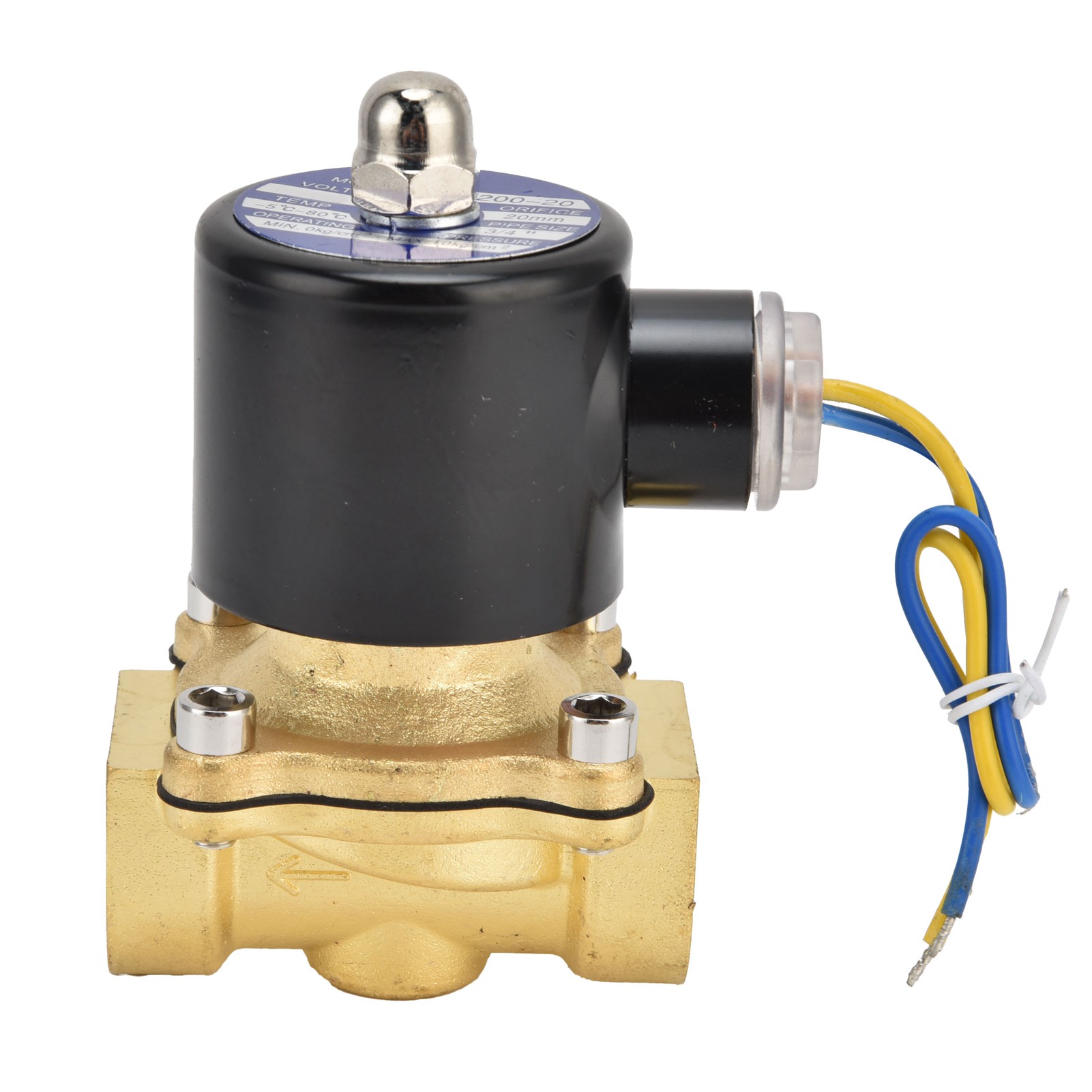 2w-200-20 Messing-magnetventil Ac110v, Normalerweise Geschlossen, Für Wasser, Luft, Gas, G3/4 Zoll