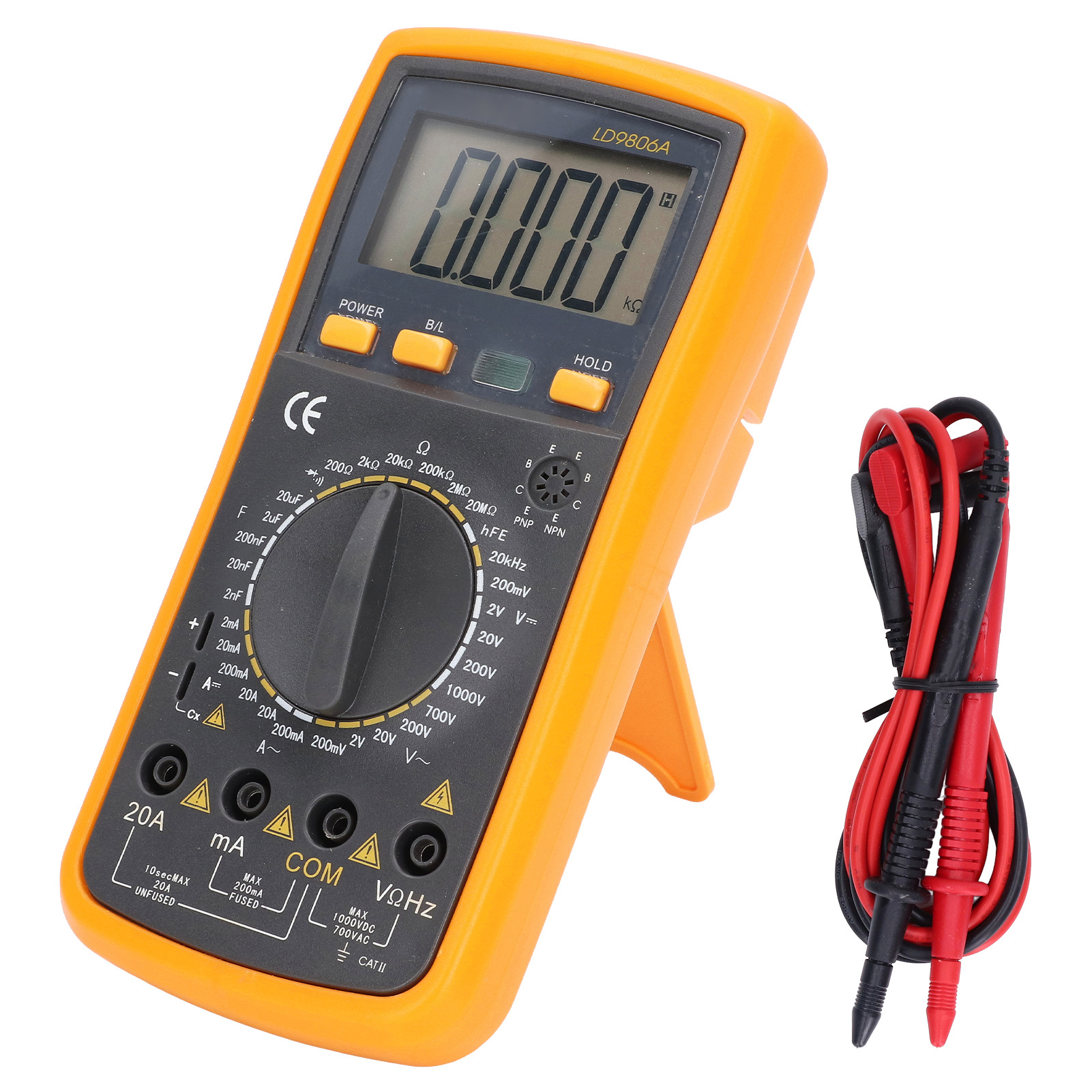 4,5-bit-digitalmultimeter Mit Doppeltem Schutz, Hd-display Mit Hintergrundbeleuchtung Und Integriertem Ständer Für Labore