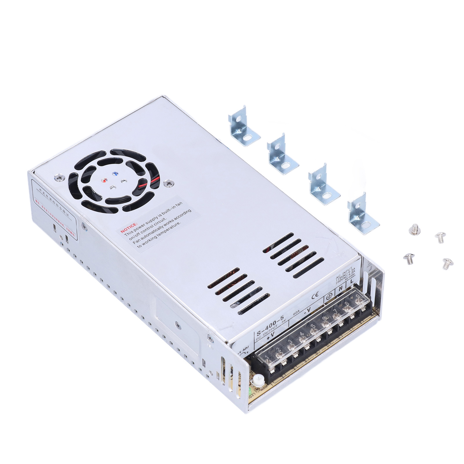 400-w-schaltnetzteil Mit Gehäuse Und Klemmen Aus Aluminiumlegierung, 115–230 V Wechselspannungswandlung, 5 V/60 A Ausgang