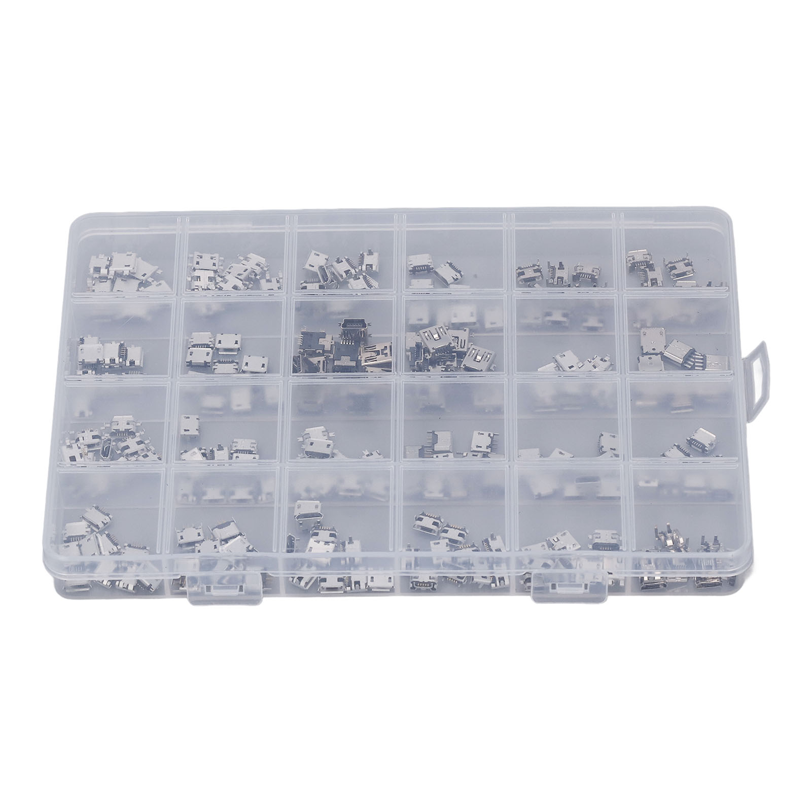 240 Stück Micro-usb-buchsenstecker, Edelstahl-lötstecker, Einreihig
