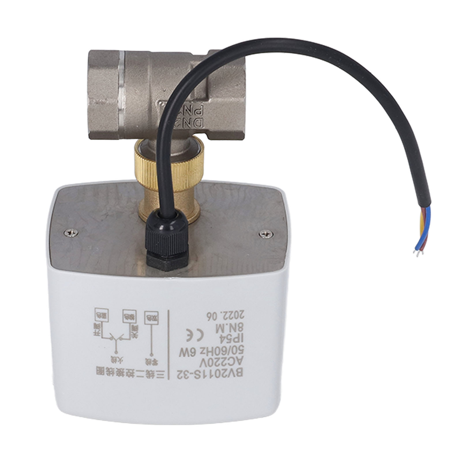 Motorisiertes Kugelventil, 3-adrig, 2 Regler, Geräuscharmer Betrieb, Edelstahlgehäuse, Dn20 3/4" Ac220v