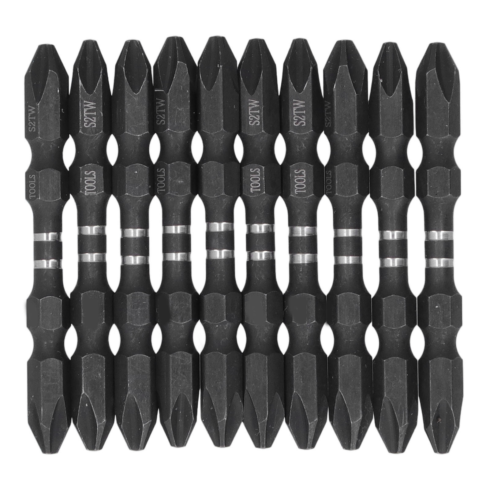 10-teiliges Magnetisches Doppelschraubendreher-bit-set Ph2 1/4 Zoll Sechskantschaft, Großer Kopf, Handwerkzeug-set