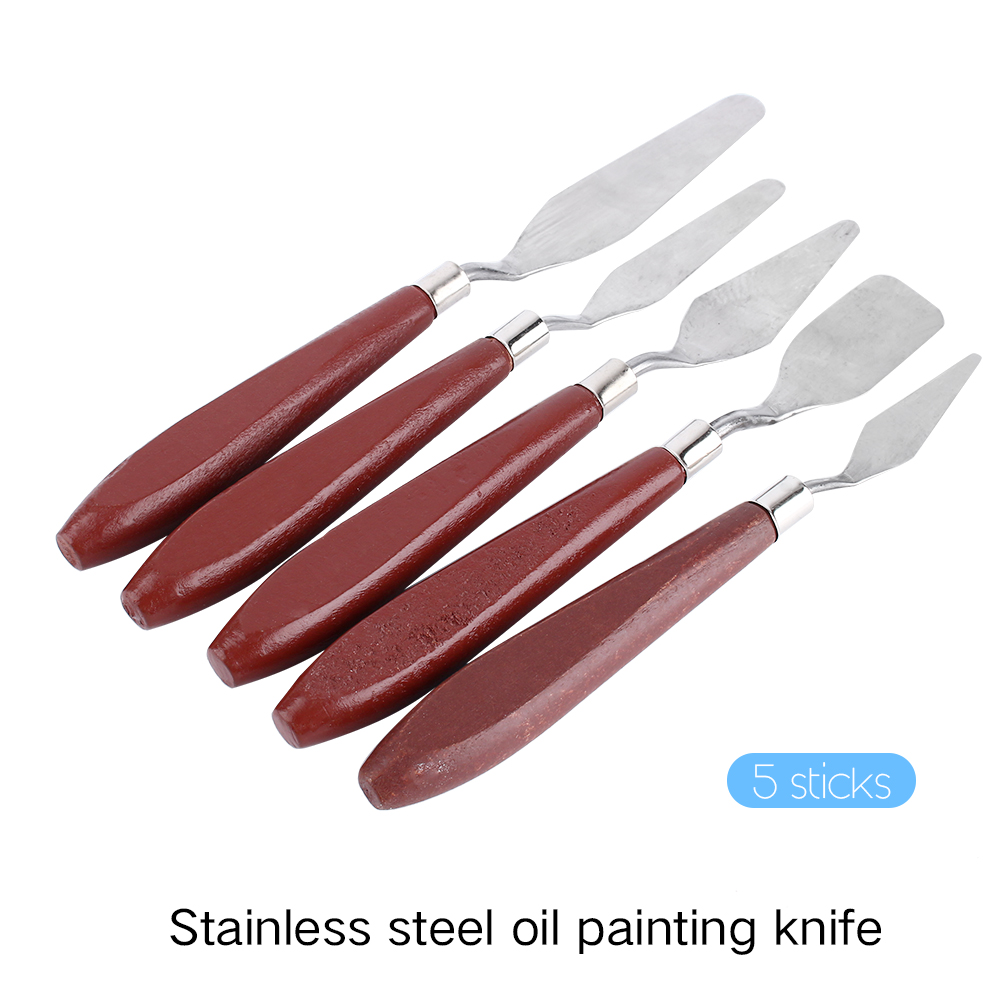5-teiliger Palettenspatel Aus Edelstahl Für Öl- Und Acrylmalerei