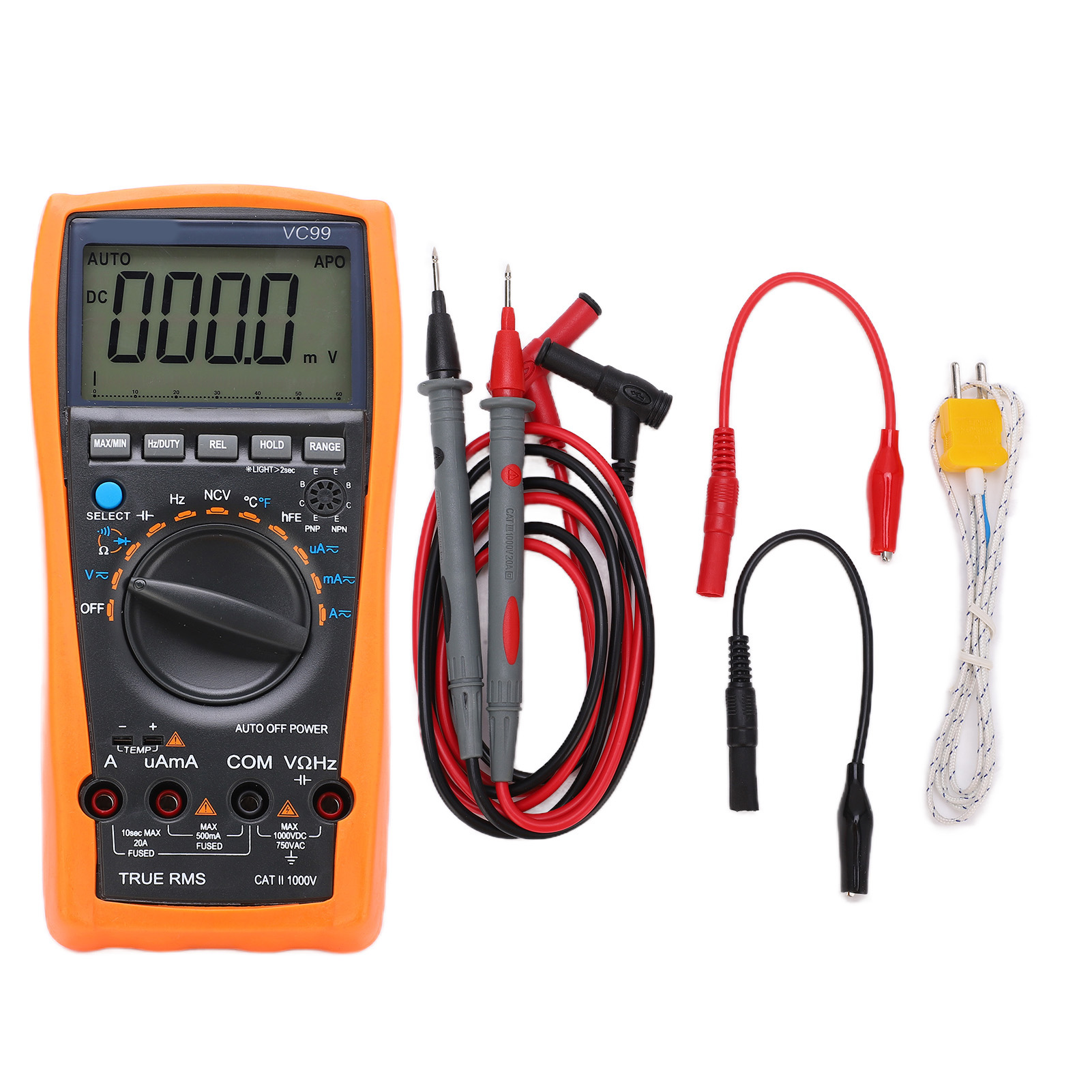 Vc99 Digitales Multimeter Mit 6000 Zählern Und Ncv-funktion, Hohe Genauigkeit Und Robuste Bauweise Für Elektrische Prüfungen