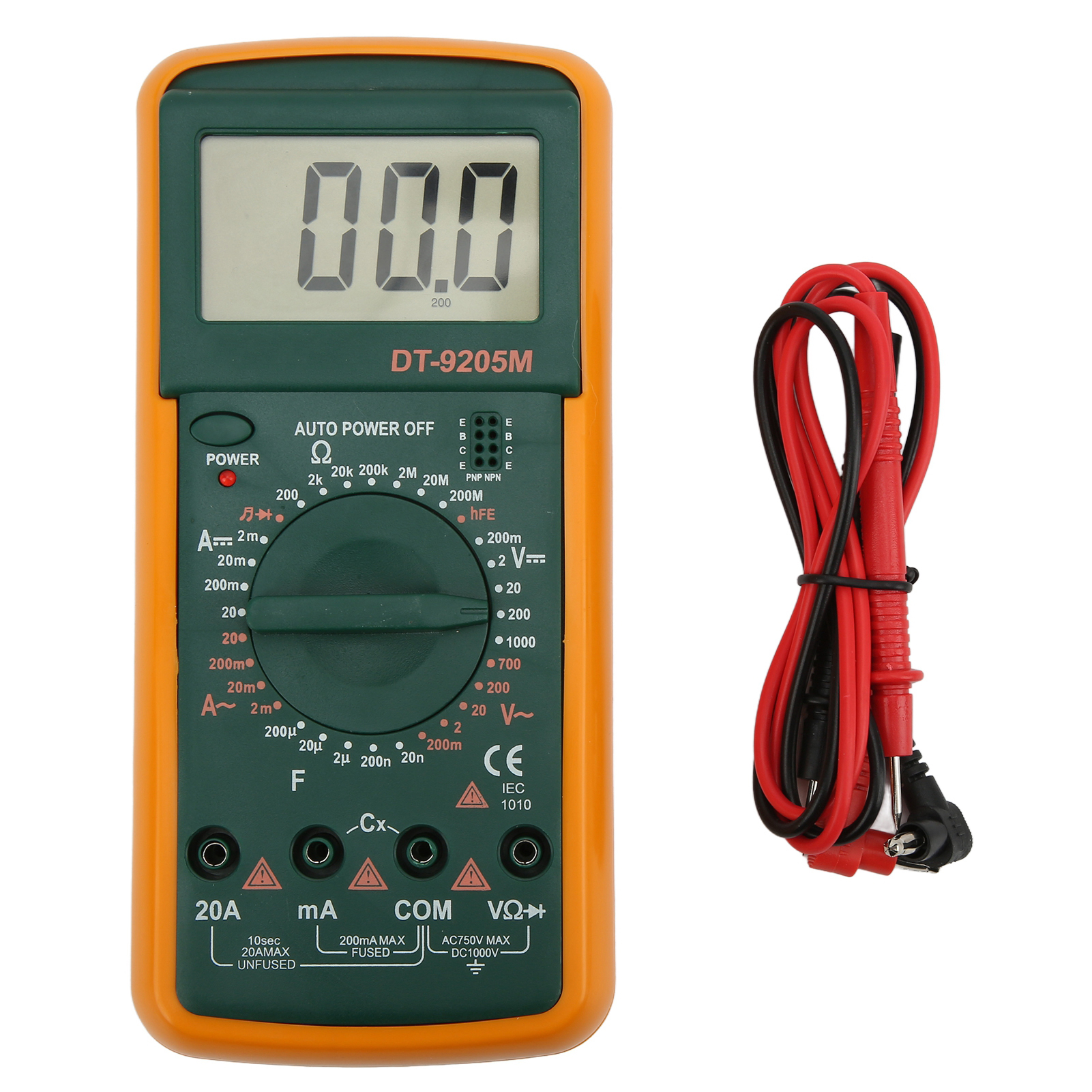 Dt-9205m Digitalmultimeter Mit Großem Lcd-display Für Voltmeter, Ohmmeter Und Amperemeter