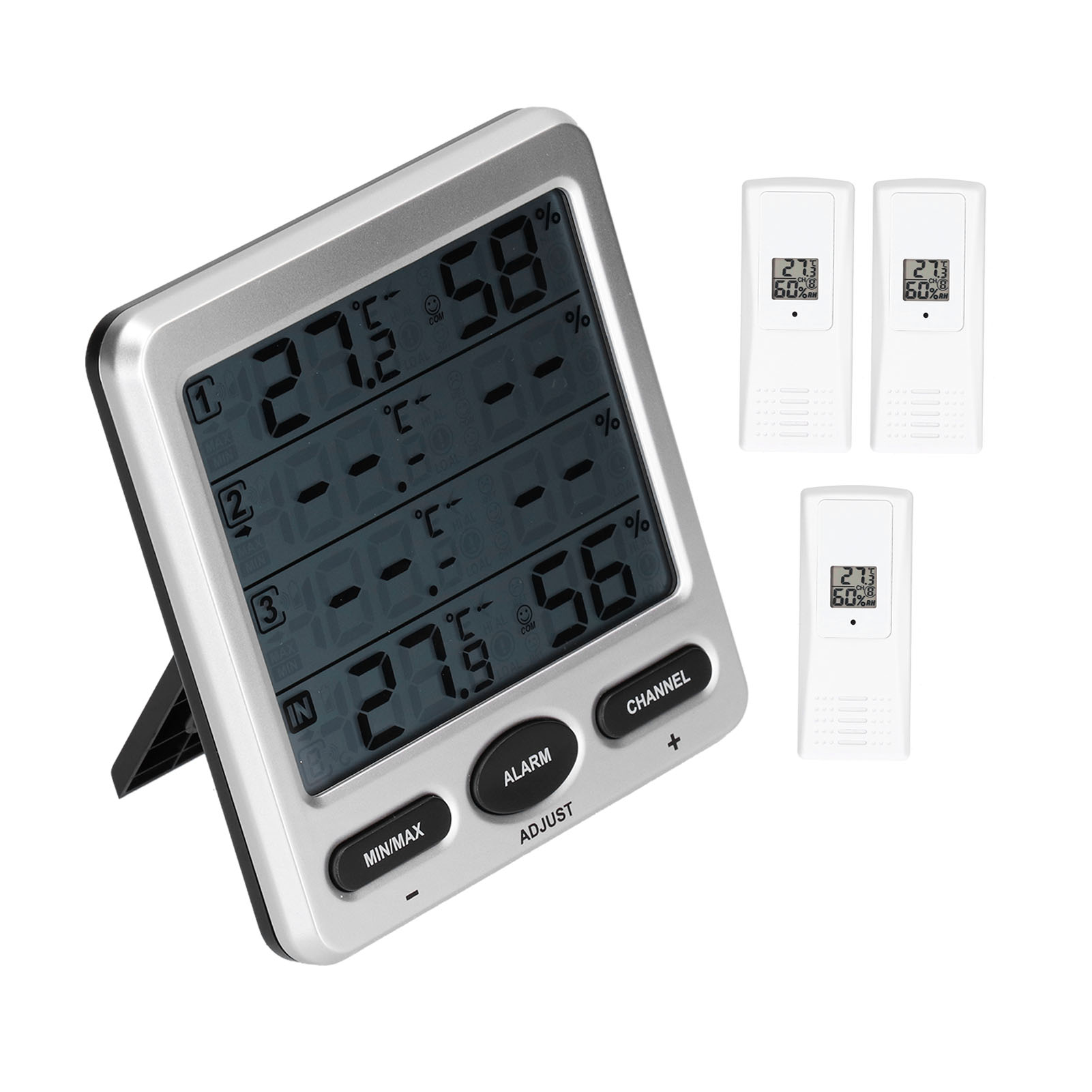 Tsws10 Digitales Thermometer-hygrometer Mit 3 Fernsensoren – Misst Luftfeuchtigkeit Und Temperatur