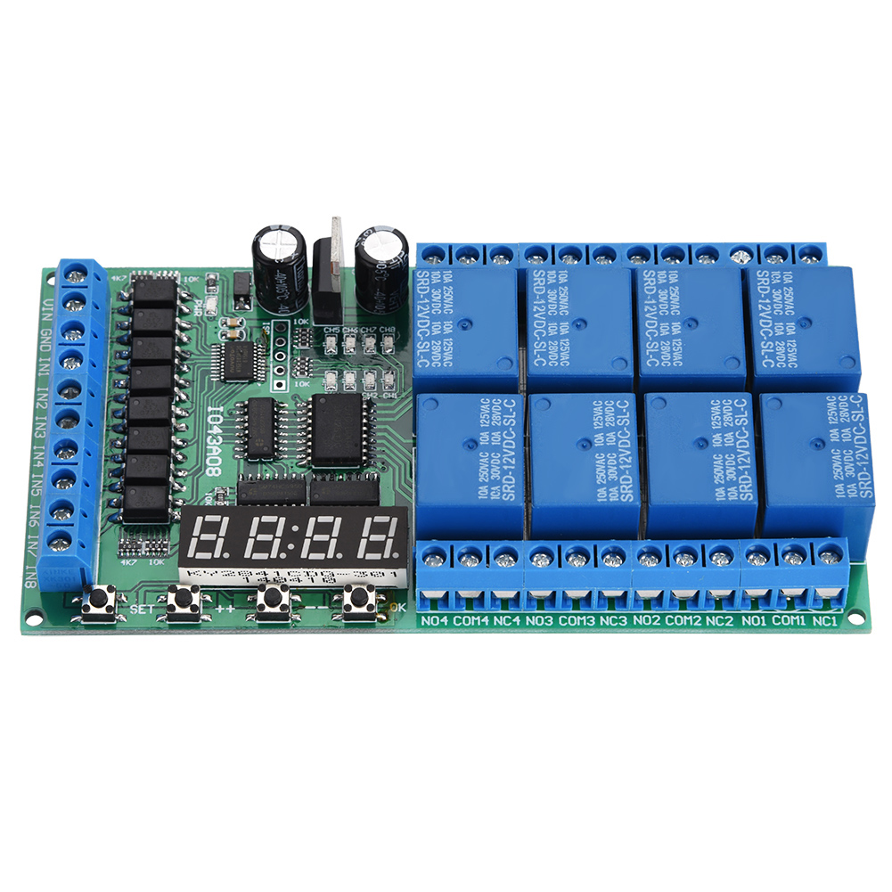 8-kanal 12v Dc Digital-zeitrelais Mit Led-modul Und Vielfältigen Funktionen