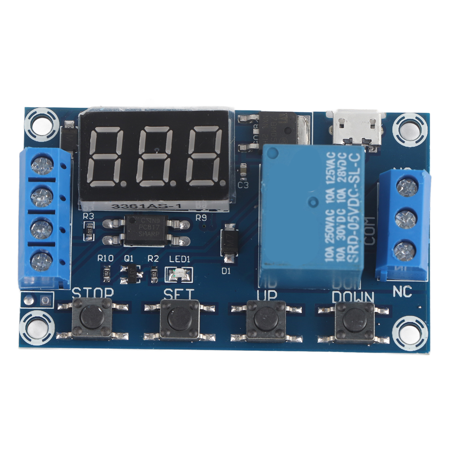 Programmierbarer Relais-timer 6–30 V Dc Mit Led-anzeige Und 5-v-usb-eingang