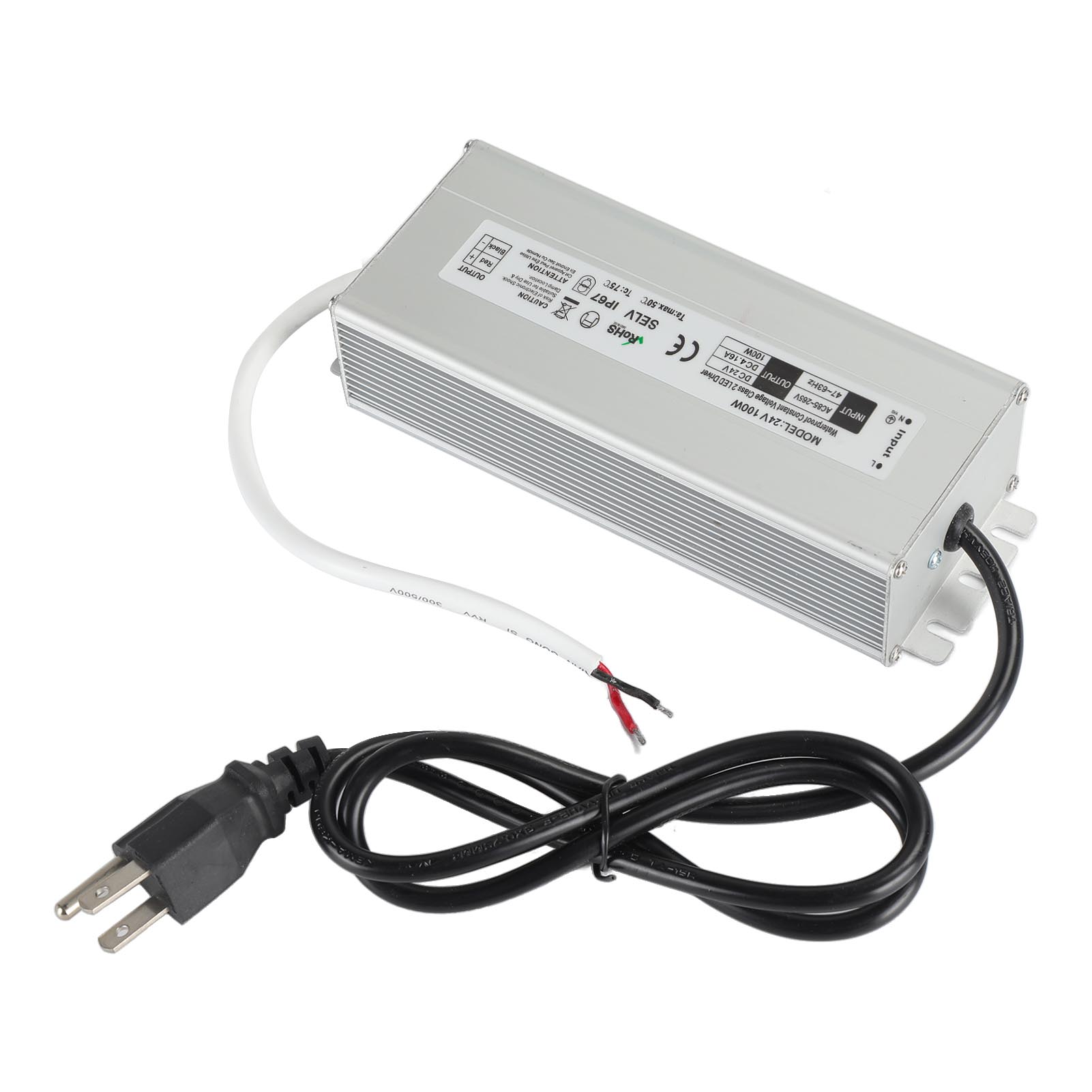 Ip67 Wasserdichtes Led-netzteil, Kompakte Bauform, Hohe Effizienz, Sicherer Wechselstrom 100–265 V, 24-v-ausgang, Us-stecker