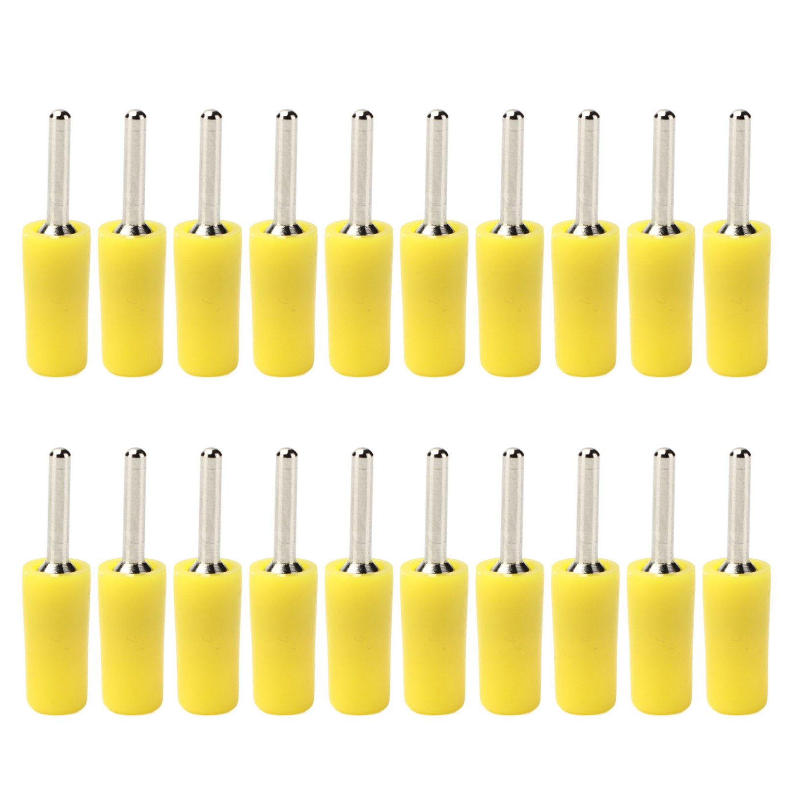 20 Stück Bananenstecker 2 Mm, Männlich, Vernickeltes Messing, Wasserdicht, Gelbes Zubehörset