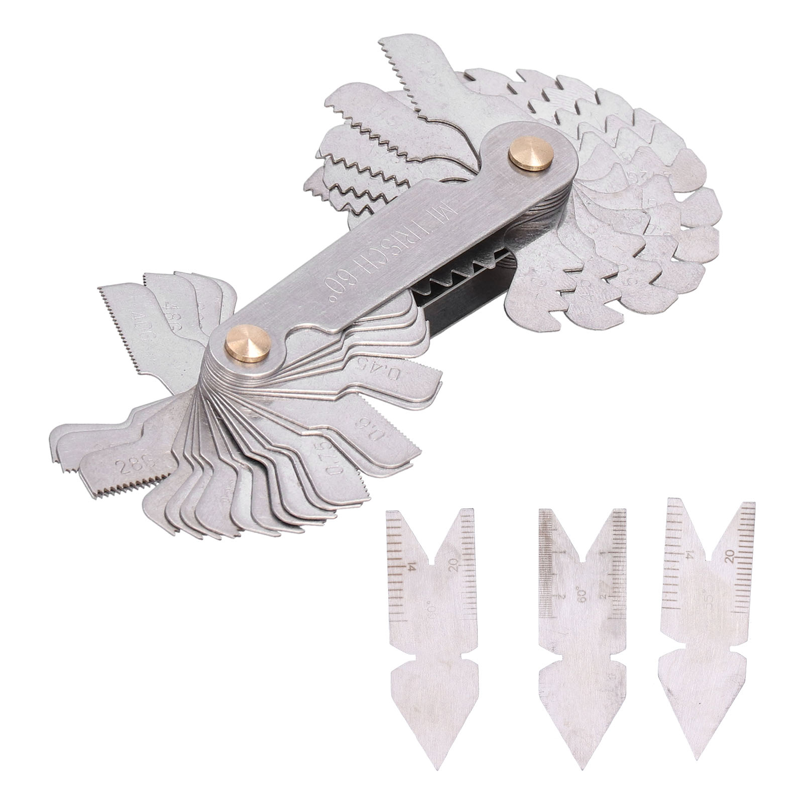 4-teiliges Gewindelehren-set Aus Edelstahl, 55° 60°, 52 Klingen Für Metalldrehbank