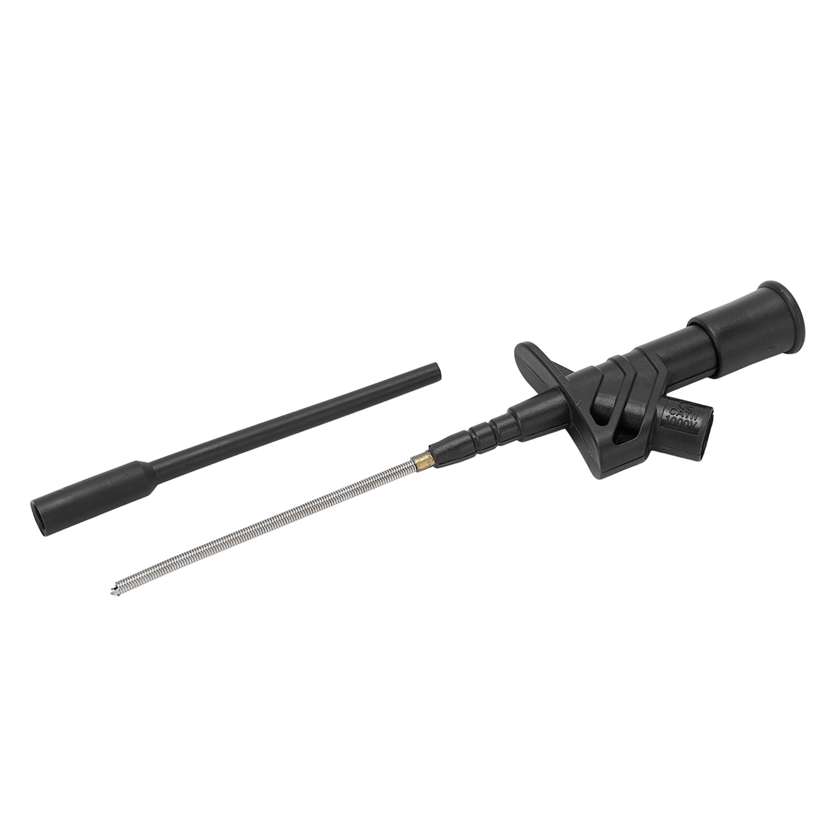 J.30021 Flexible Prüfnadel Aus Edelstahl Mit Sicherheitsclip Und 4-mm-klinkenstecker Für Reparaturen – Schwarz