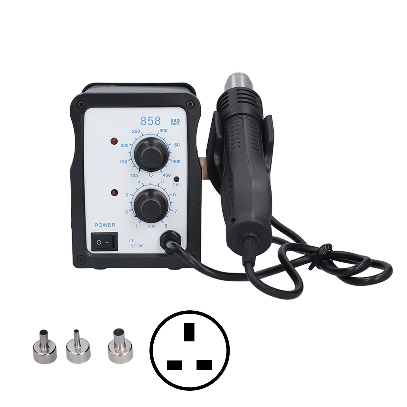 Digitale Smd-rework-station Mit Led-anzeige Und Heißluft Zum Löten Und Trocknen, Uk-stecker Ac220v