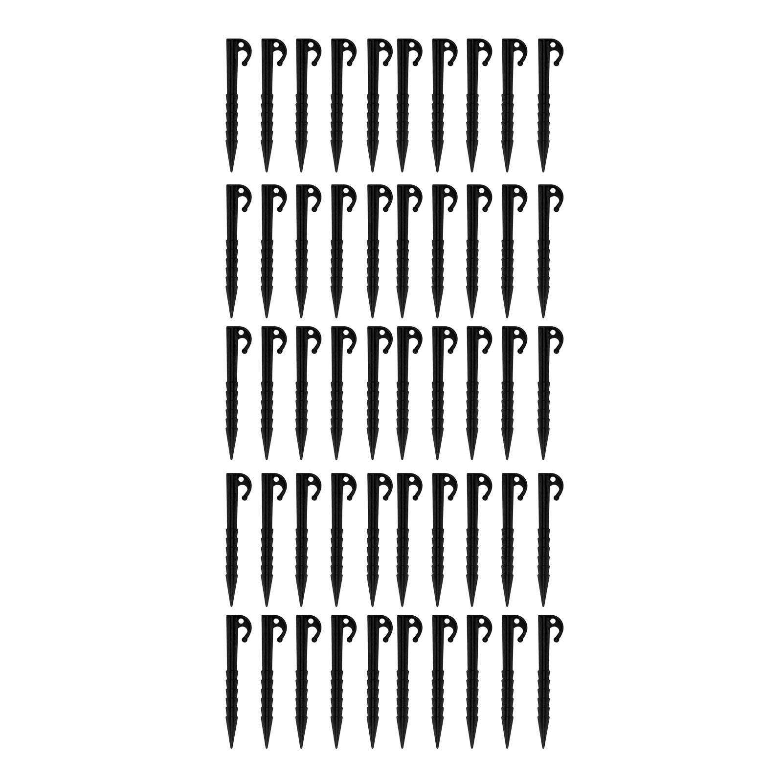 50 Hochfeste Zeltnägel Aus Abs-kunststoff, 14 Cm Lang Mit Kerben, Für Camping, Strand, Zelt, Markise, Schwarz