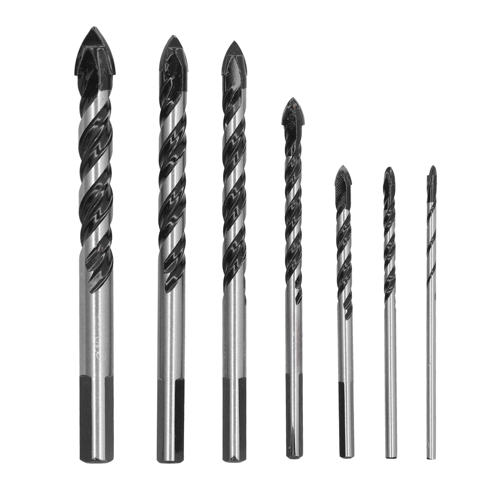 7-teiliges Set Hartmetall-fliesenbohrer Mit Einfacher Und Doppelter Nut Für Glasfliesen