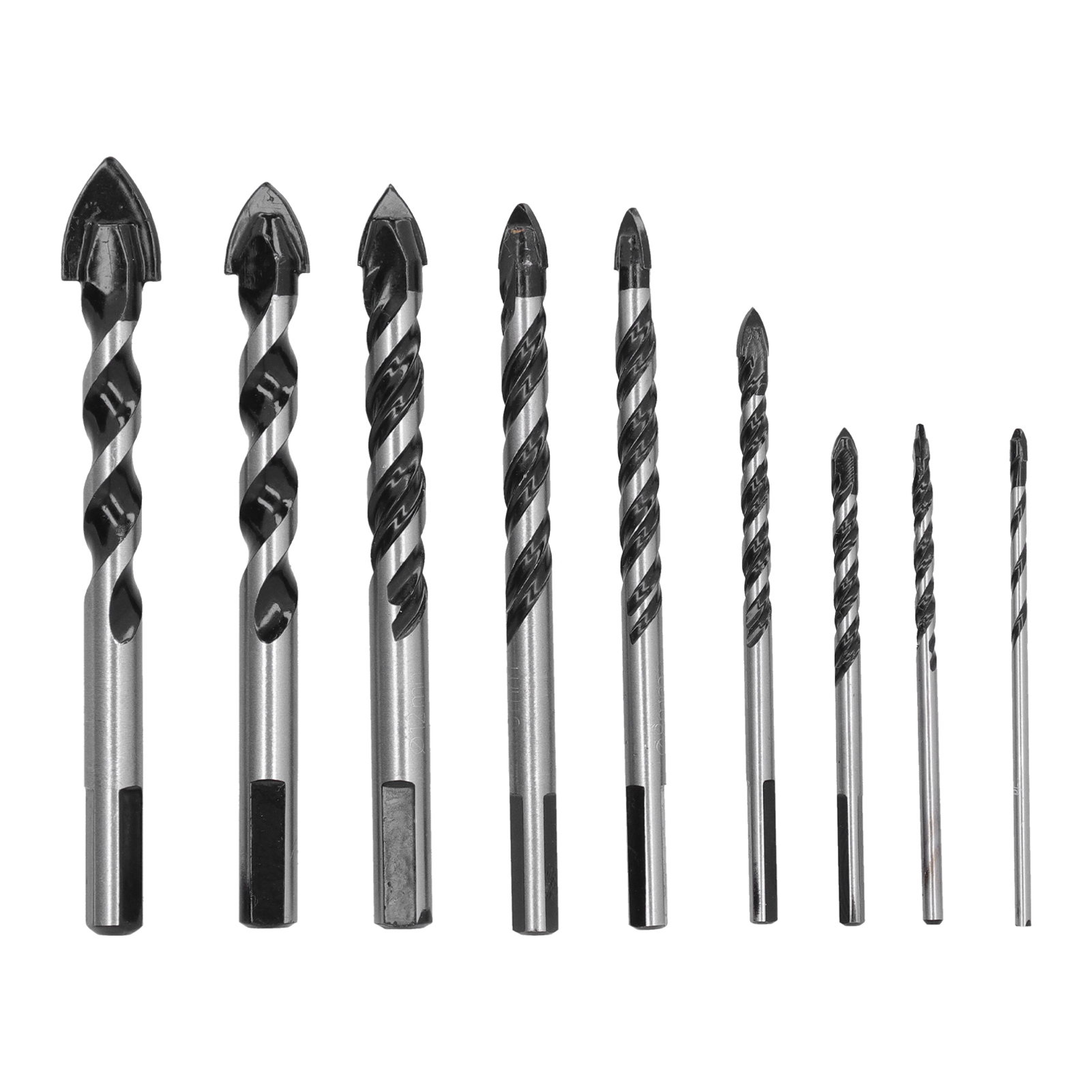 Hartmetall-fliesenbohrer-set Für Fliesen Und Glas, 9-teiliges Set Mit Einzel- Und Doppelreibahlen