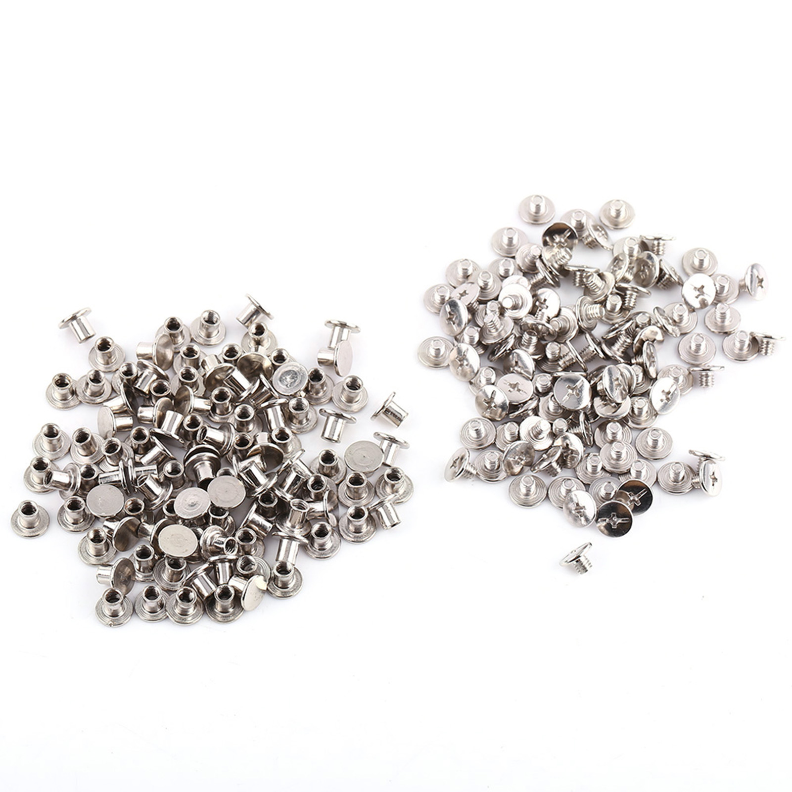 200 Vernickelte Ösenschrauben M5x6 Mm Für Buchbinderei, Fotoalben Und Lederarbeiten
