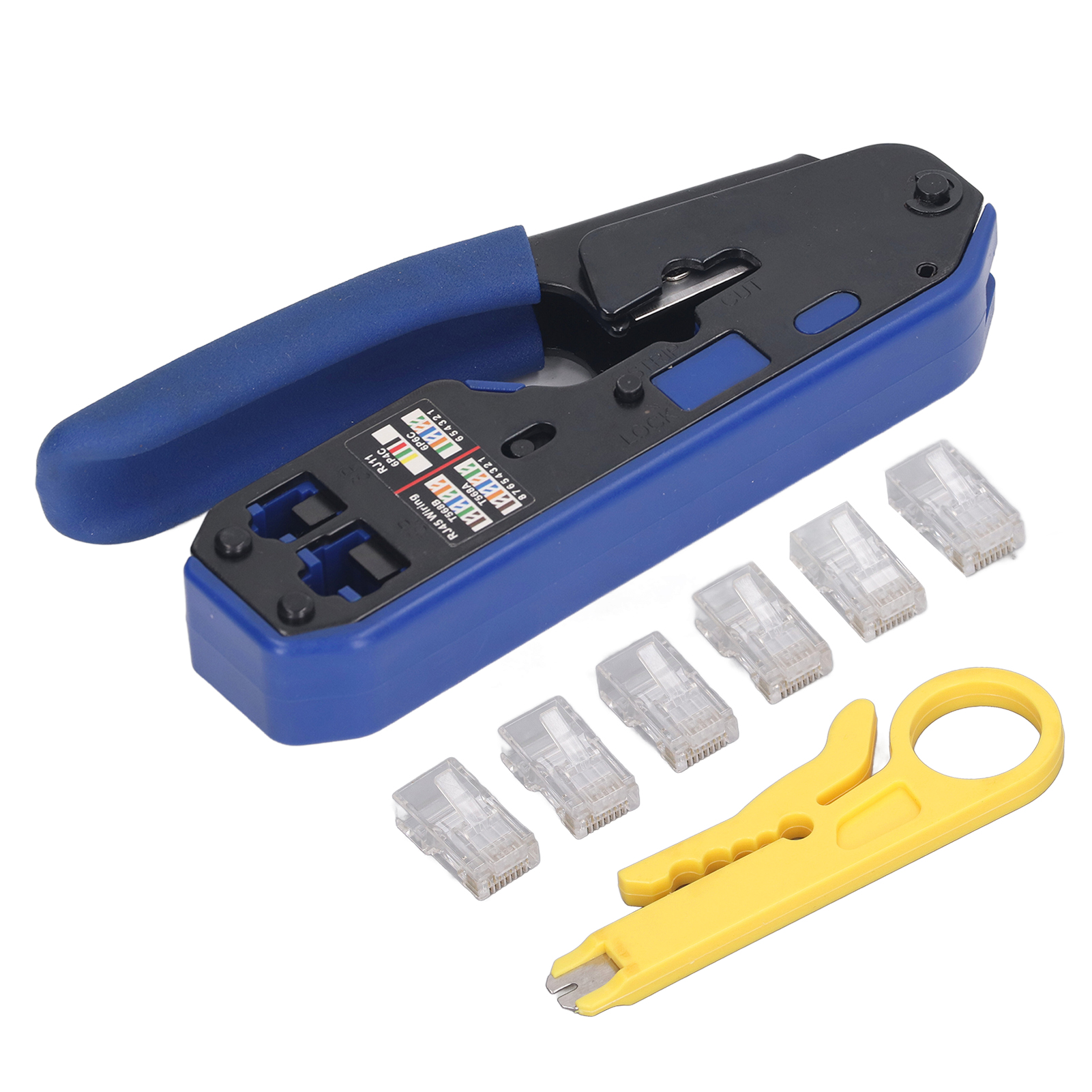 Rj45-crimpset Mit Kabelcrimpwerkzeug Für Cat5e-, Cat6- Und Cat6a-stecker