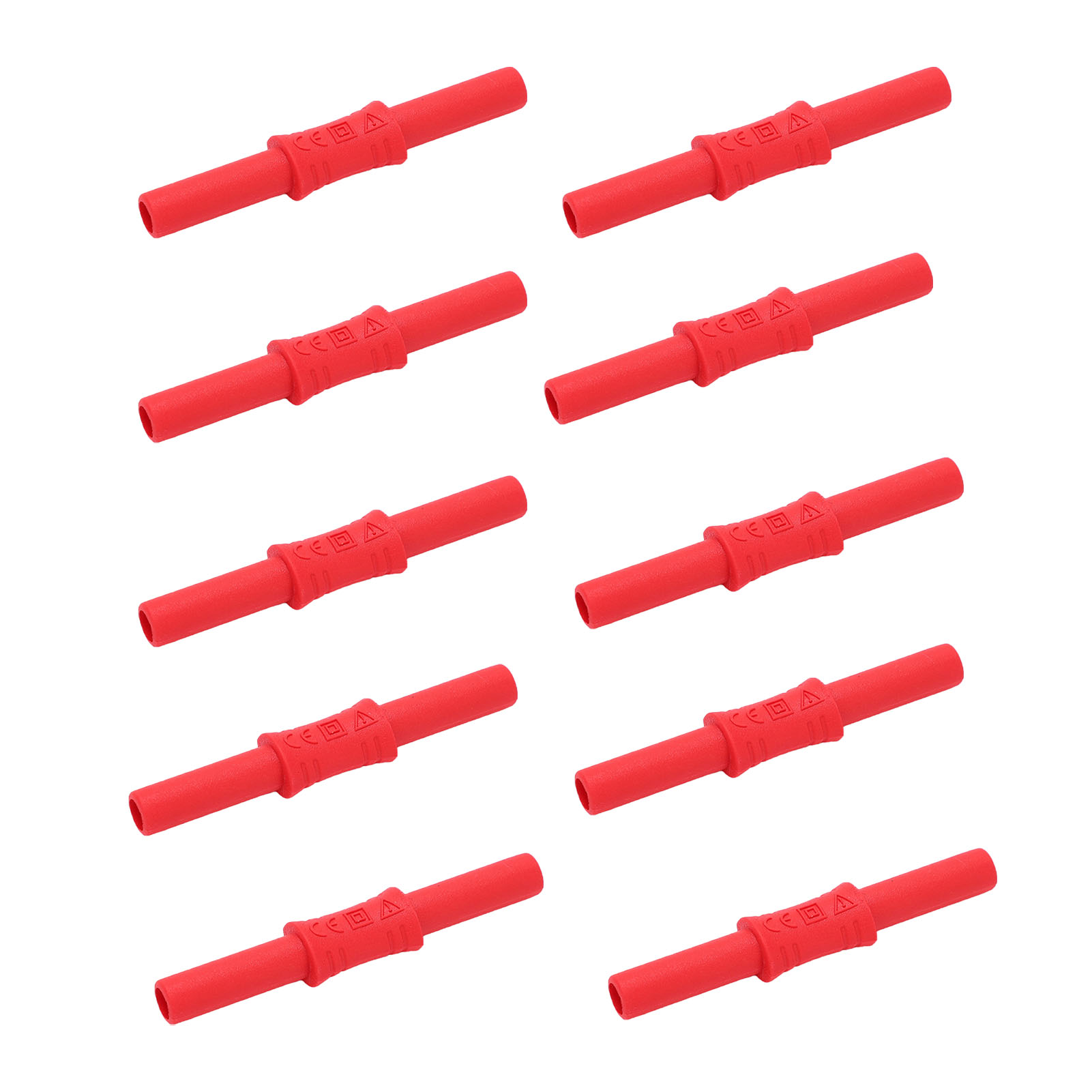 10 Stück 4-mm-isolierte Bananenstecker (weiblich) J.20009, Verlängerungs- Und Bananenkupplungsadapter, Rot