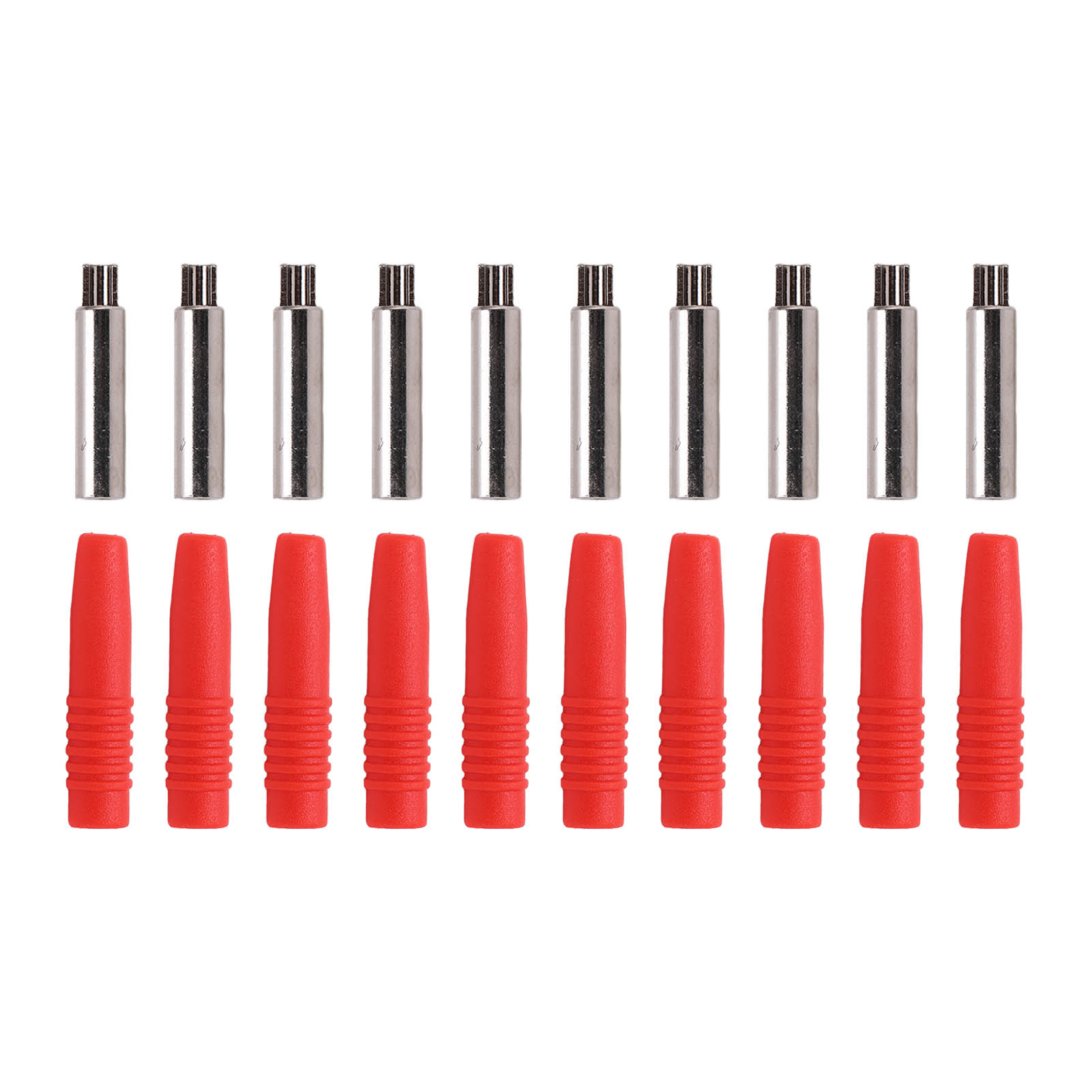 10 Stück 2 Mm Isolierte Bananenstecker Mit Schutzhülle Für Testgeräte, Rot
