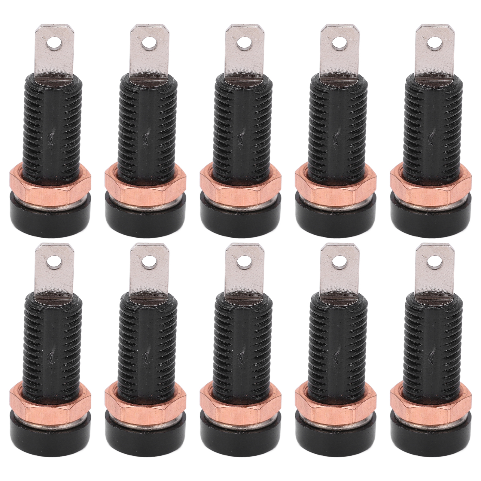 10 Stück 4-mm-bananenstecker-buchsen, Schwarze Montageplatte Für Elektronische Instrumente