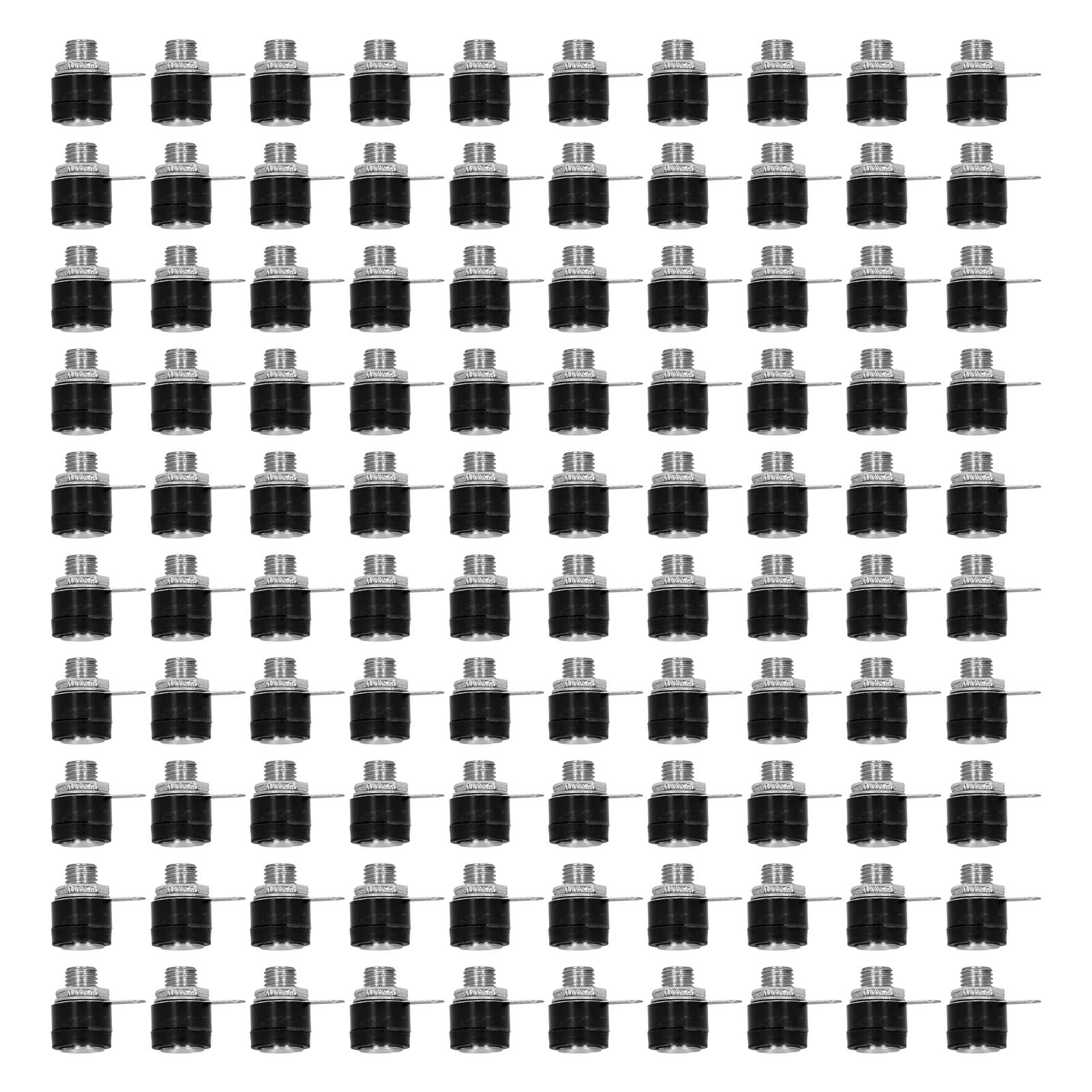 100 Stück 4-mm-bananenstecker, Schwarze Anschlussklemmen Für Audio- Und Elektronikkabel