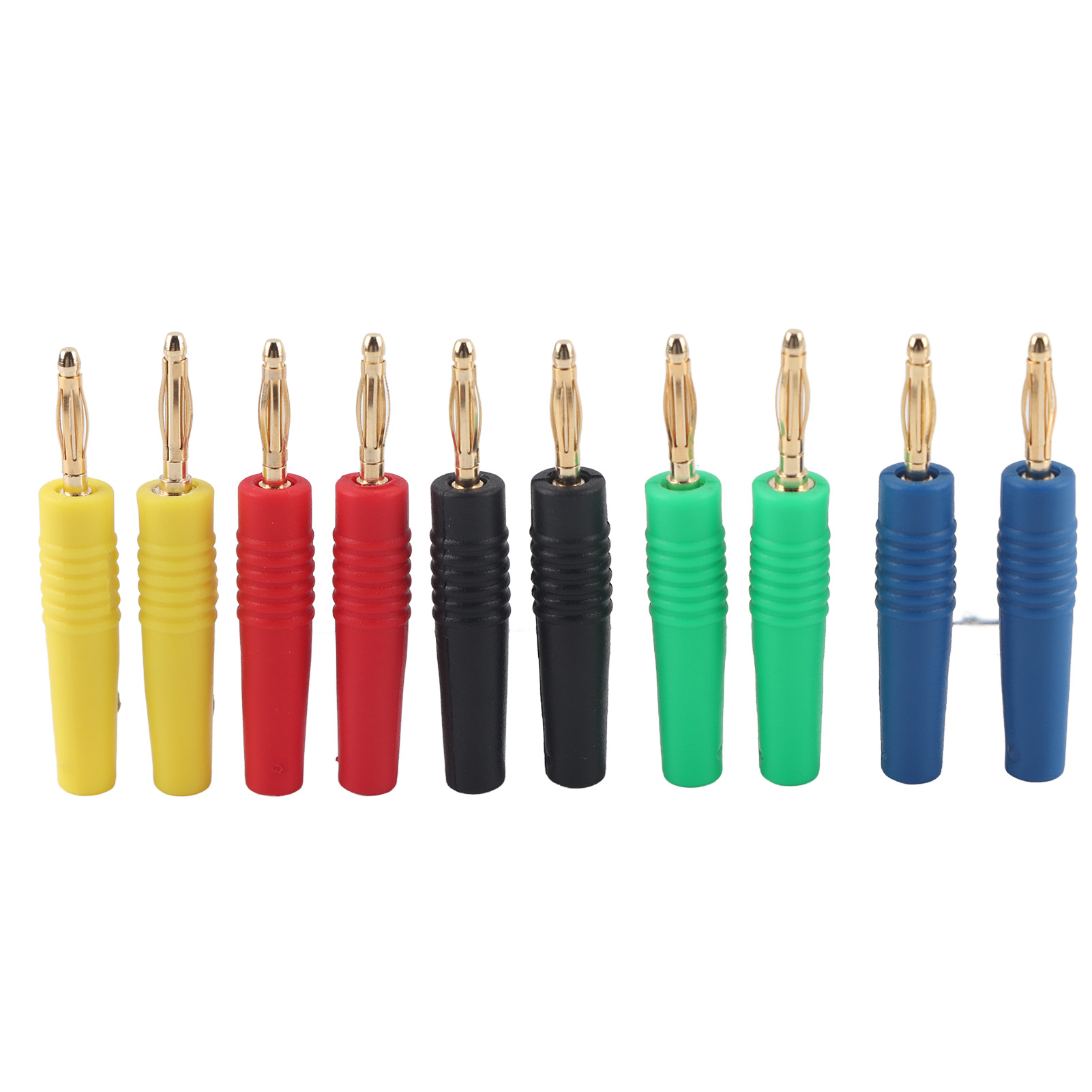 10 Stück U49 2-mm-bananenstecker, Bananenstecker Für Elektrische Messleitungen – Rot, Schwarz, Gelb, Grün, Blau